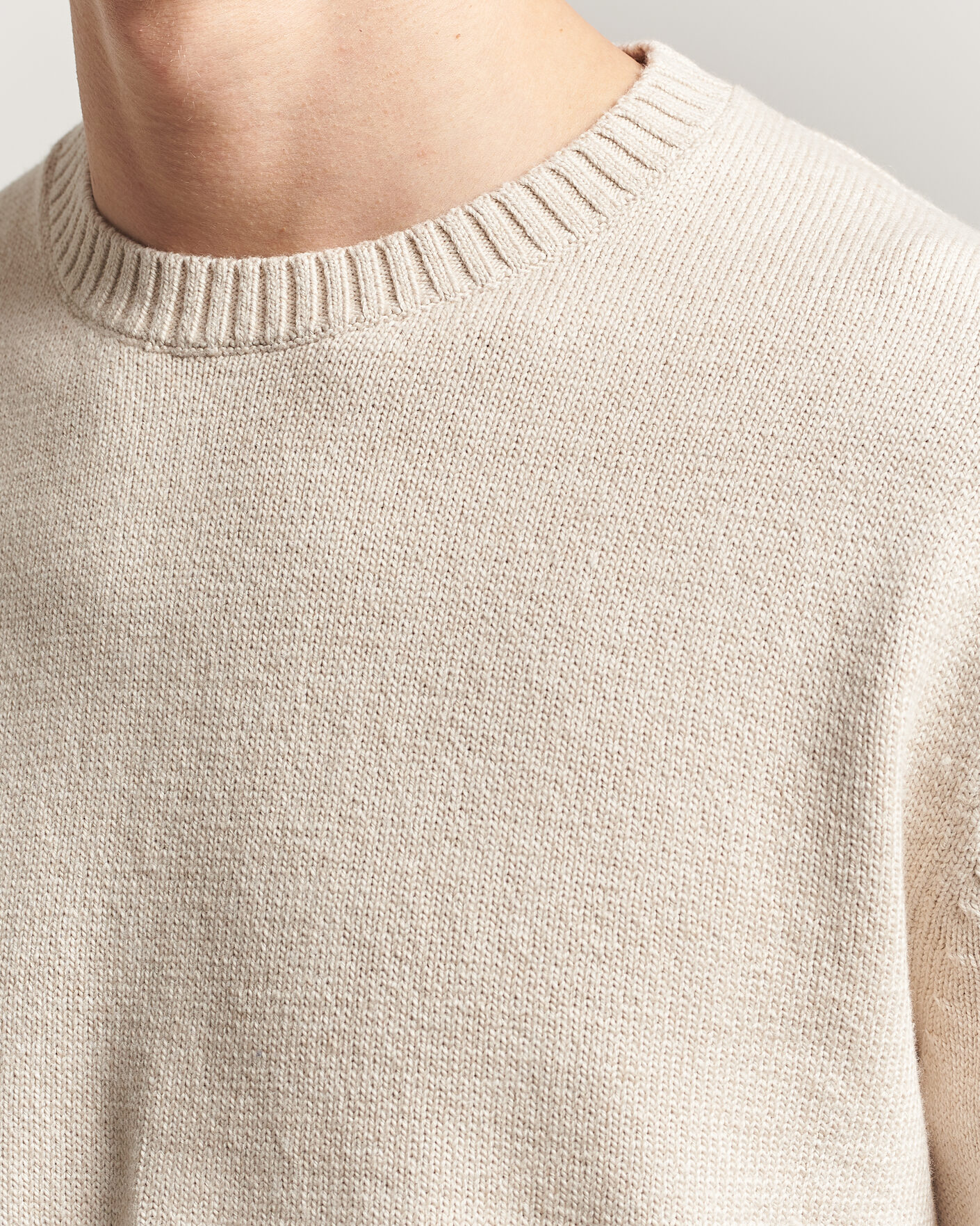 Herre | Gensere | Gant | Cotton/Cashmere Knitted Sweater Seed Melange