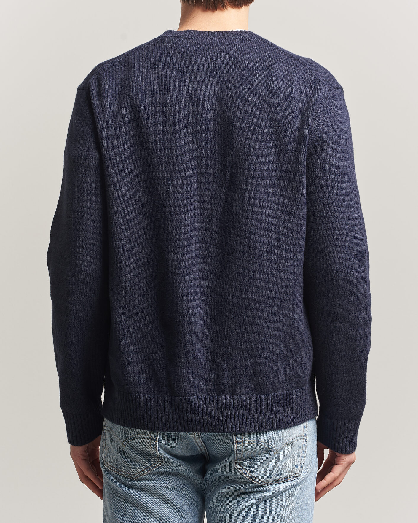 Herre | Gensere | Gant | Cotton/Cashmere Knitted Sweater Evening Blue