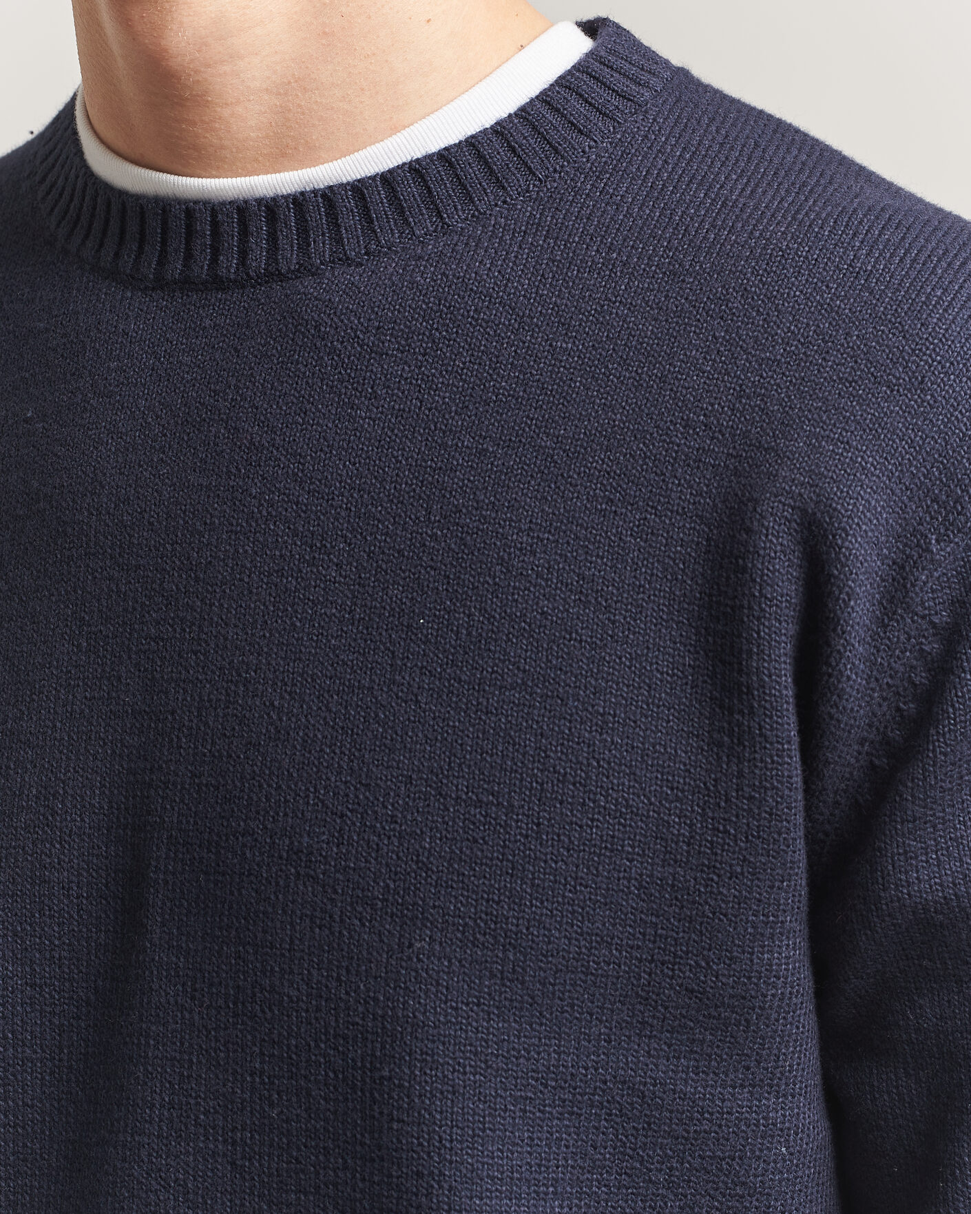 Herre | Gensere | Gant | Cotton/Cashmere Knitted Sweater Evening Blue