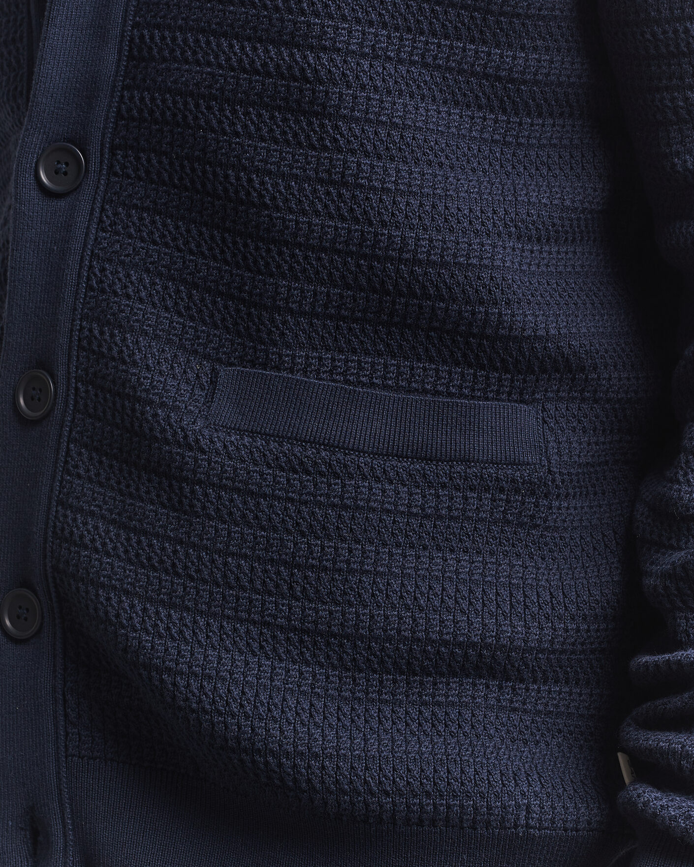 Herre | Gensere | GANT | Heavy Knitted Shawl Collar Cardigan Evening Blue