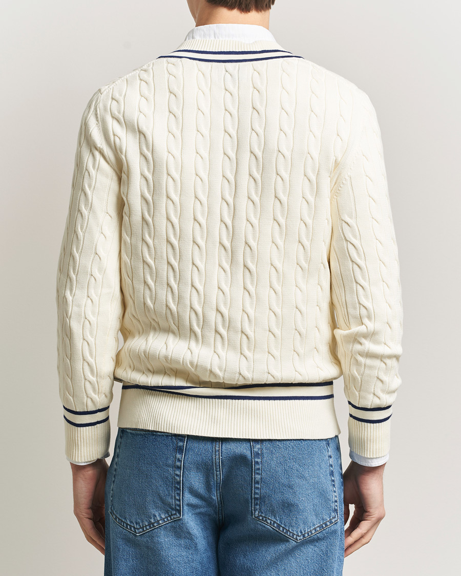 Herre | Gensere | GANT | Cotton Cable Cricket Sweater Cream