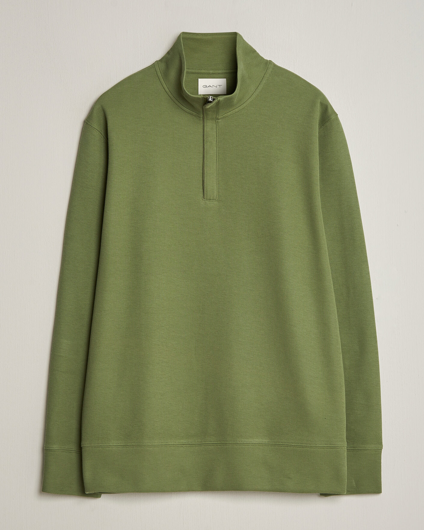 Herre | Gensere | Gant | Light Sacker Rib Half Zip Dry Herb Green
