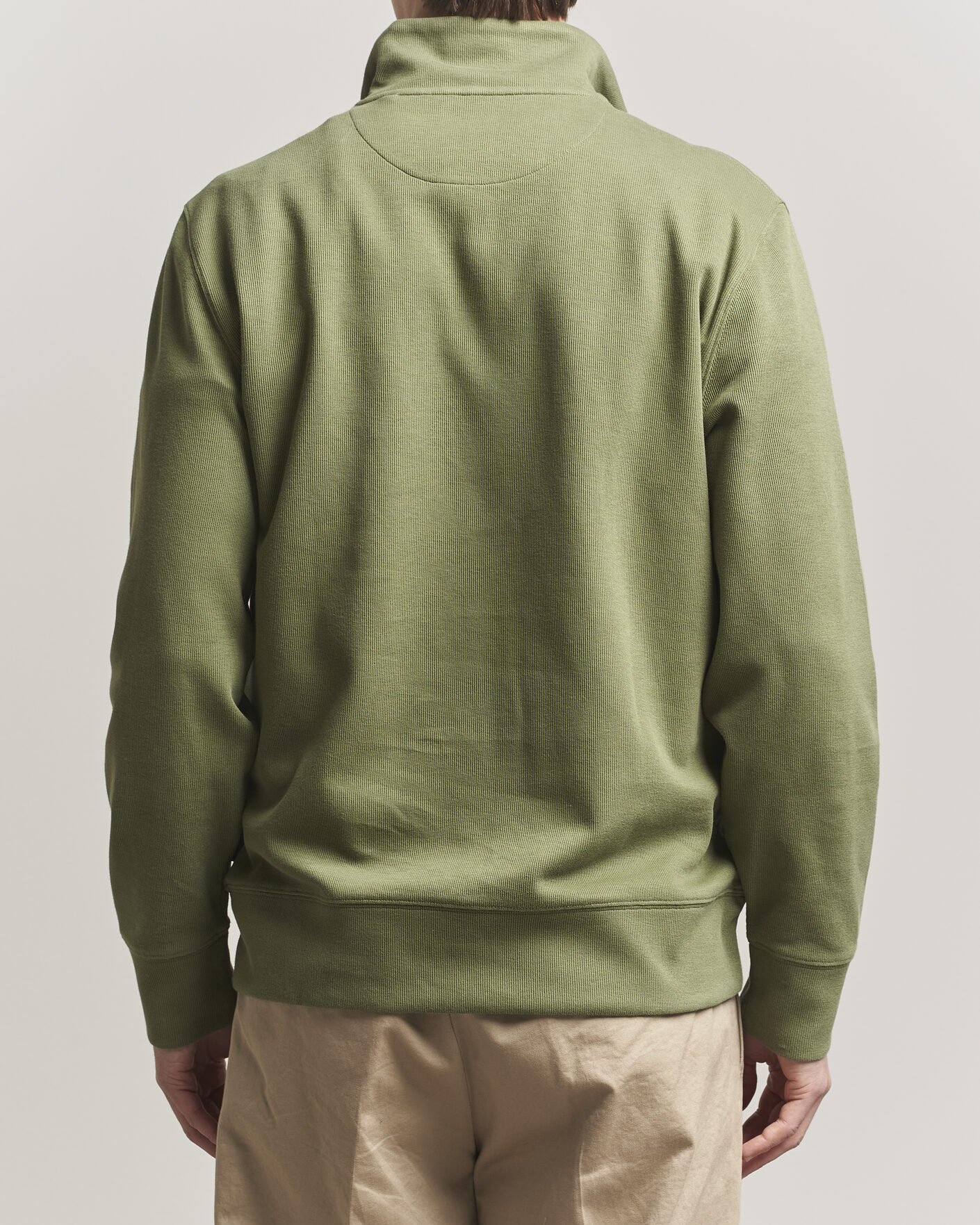 Herre | Gensere | GANT | Light Sacker Rib Half Zip Dry Herb Green