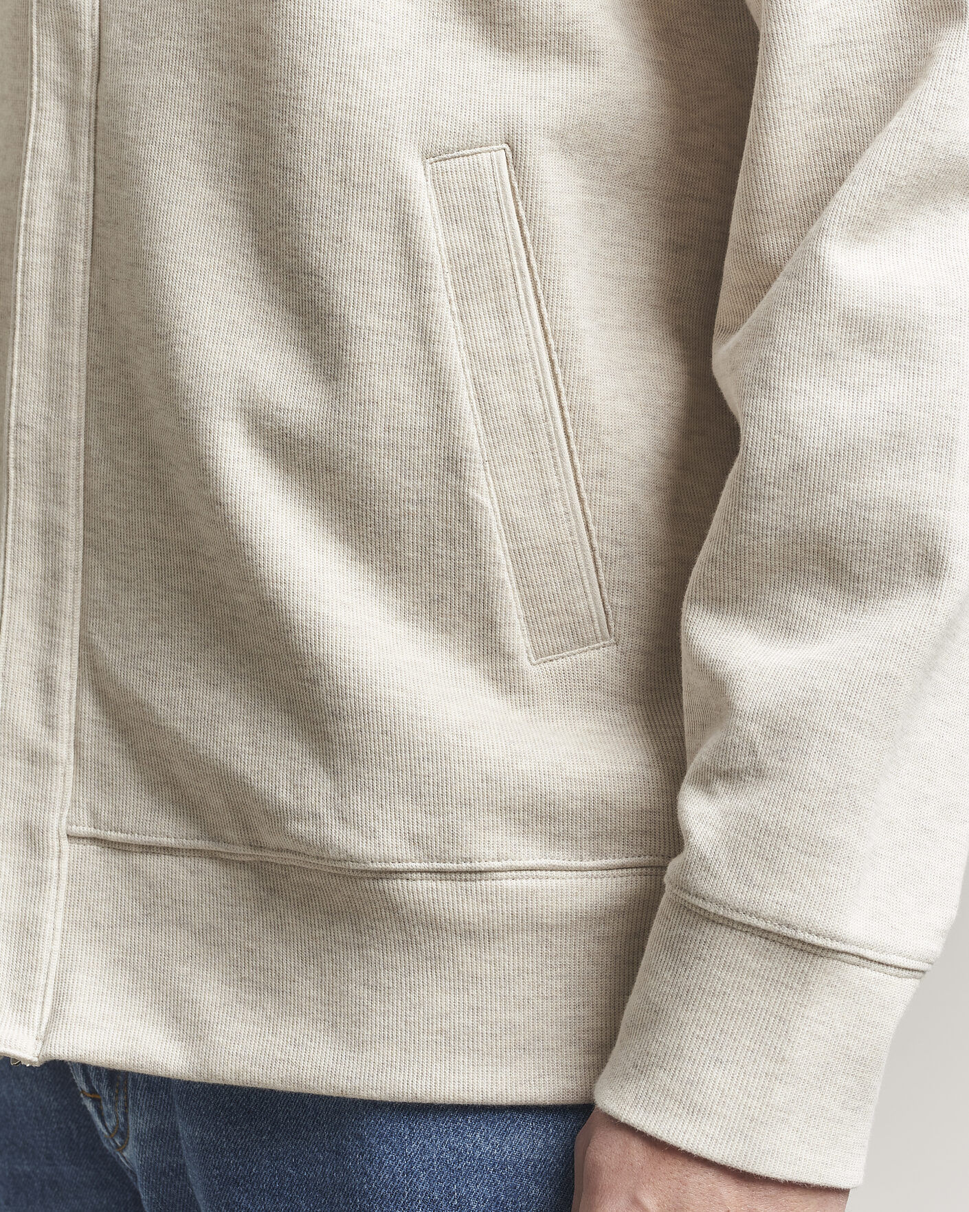 Herre | Gensere | Gant | Light Sacker Rib Full Zip Seed Melange