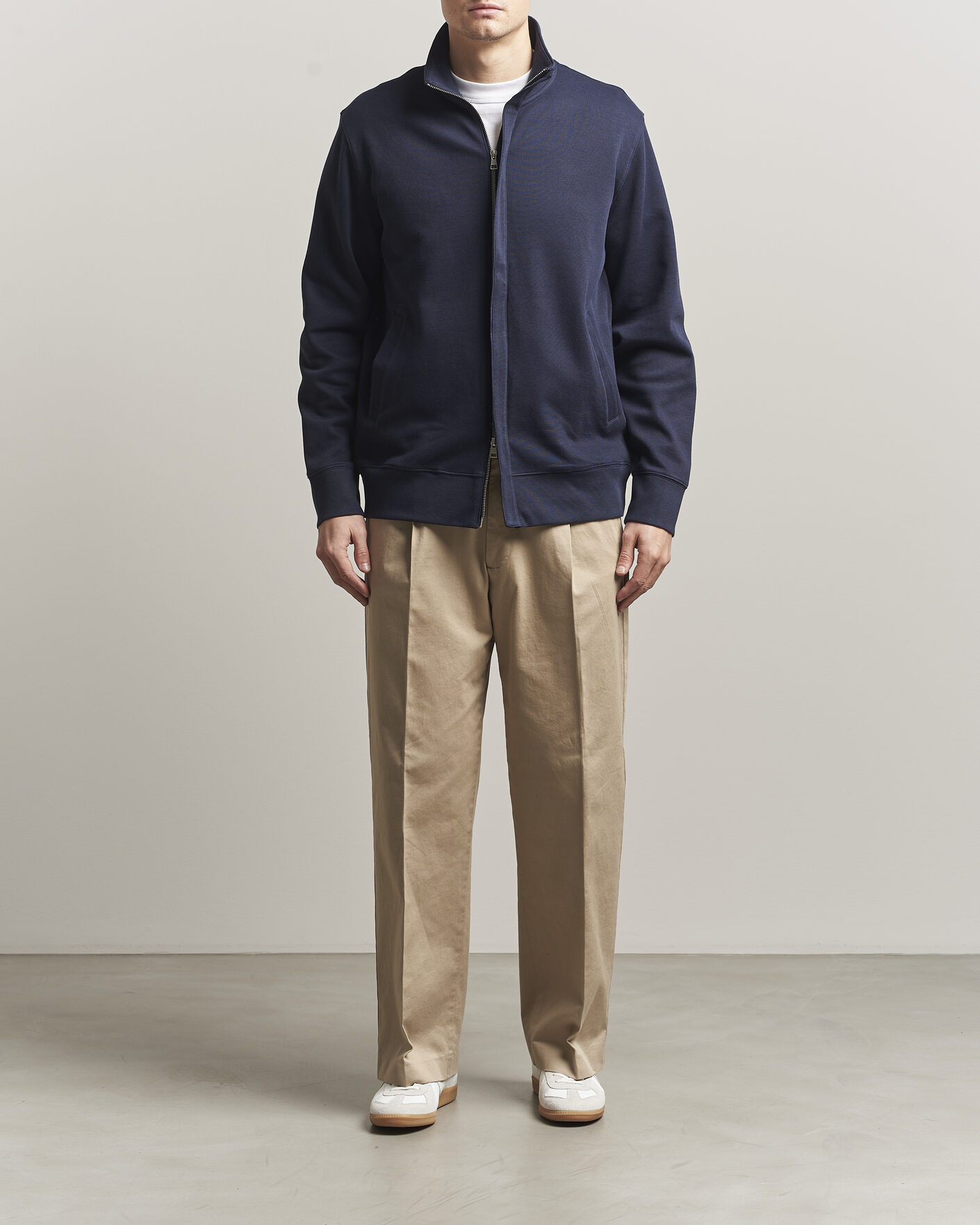 Herre | Gensere | Gant | Light Sacker Rib Full Zip Evening Blue