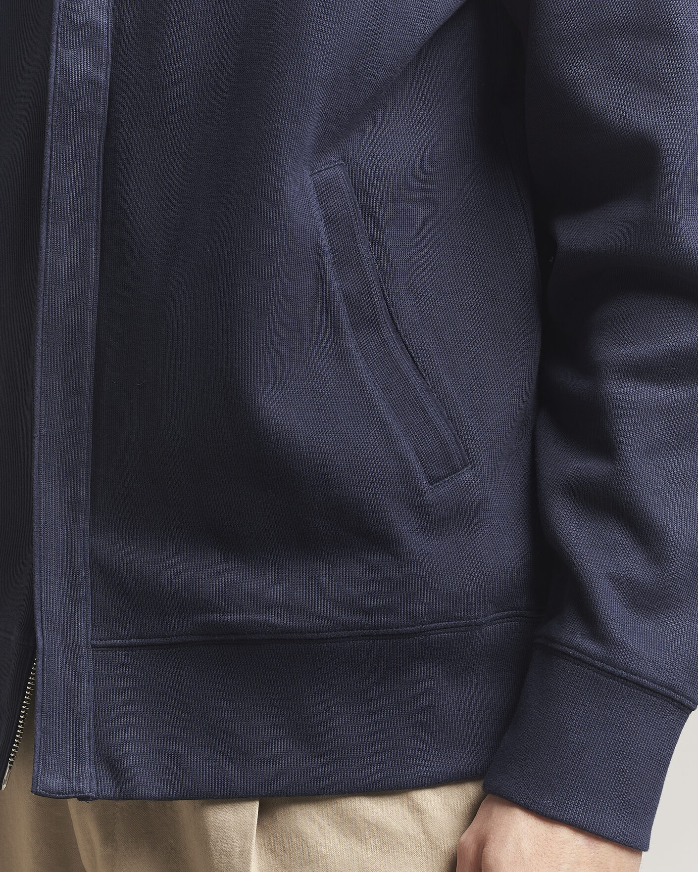 Herre | Gensere | GANT | Light Sacker Rib Full Zip Evening Blue