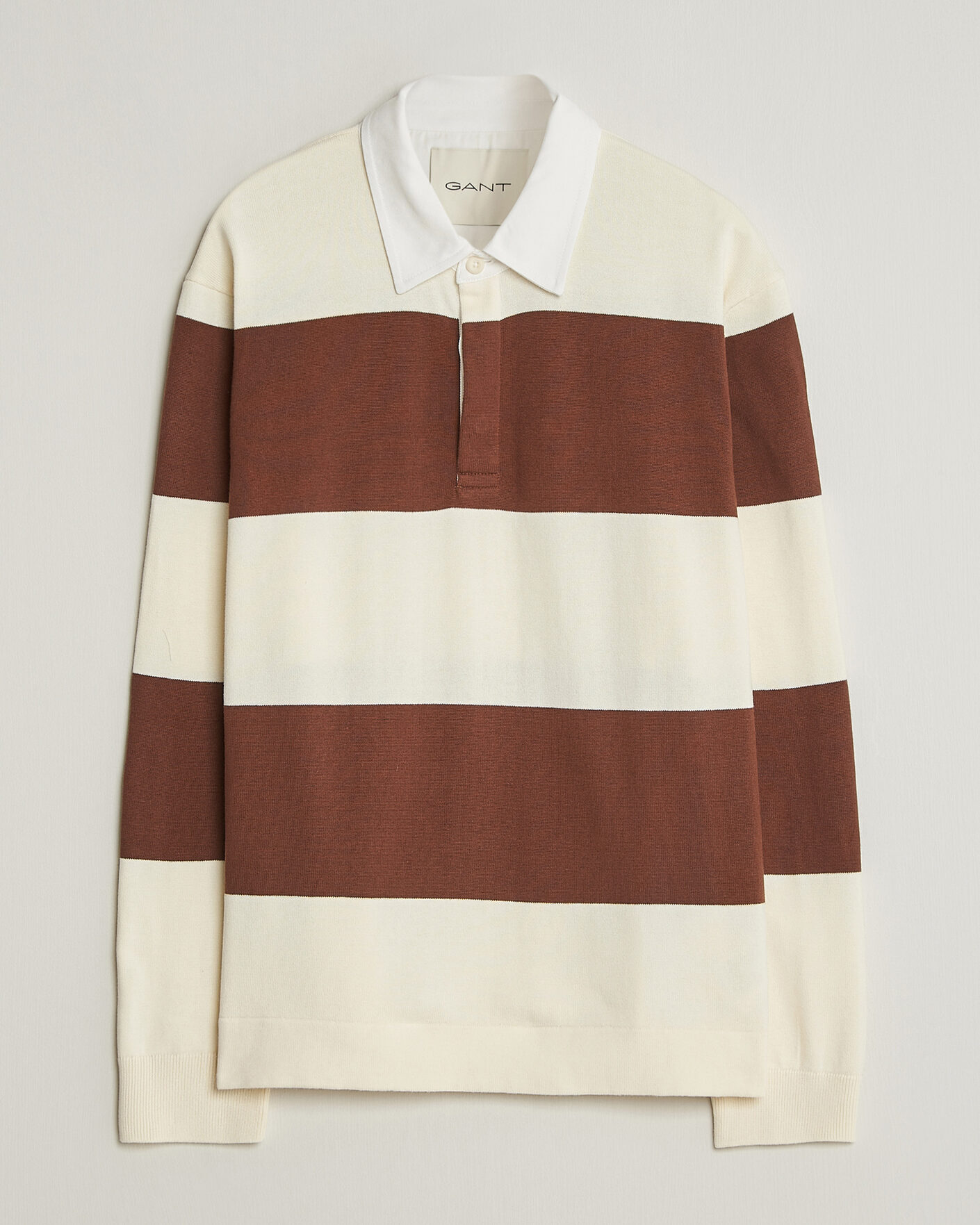 Herre | Gensere | GANT | Barstriped Knitted Rugger Cream/Brown