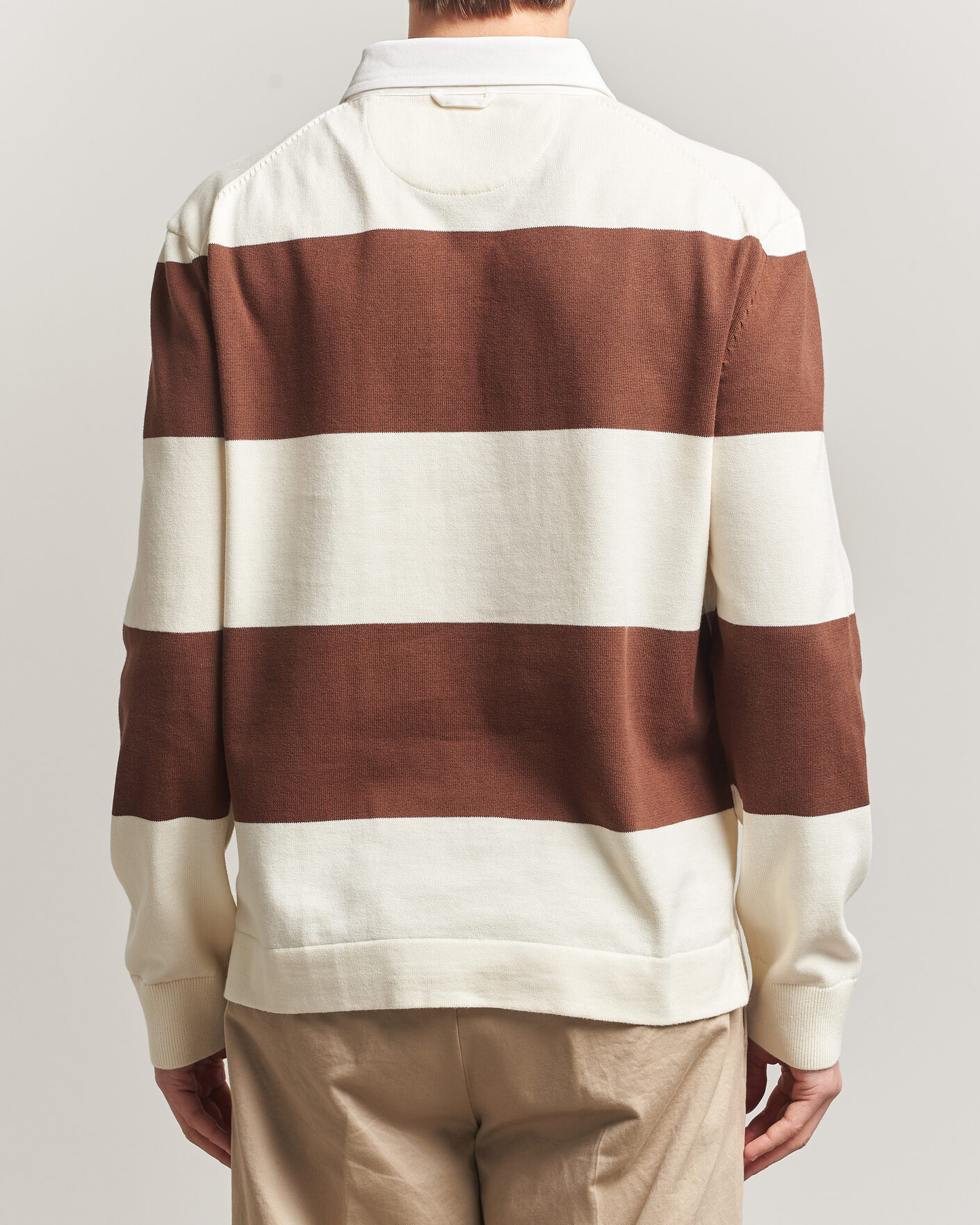 Herre | Gensere | GANT | Barstriped Knitted Rugger Cream/Brown
