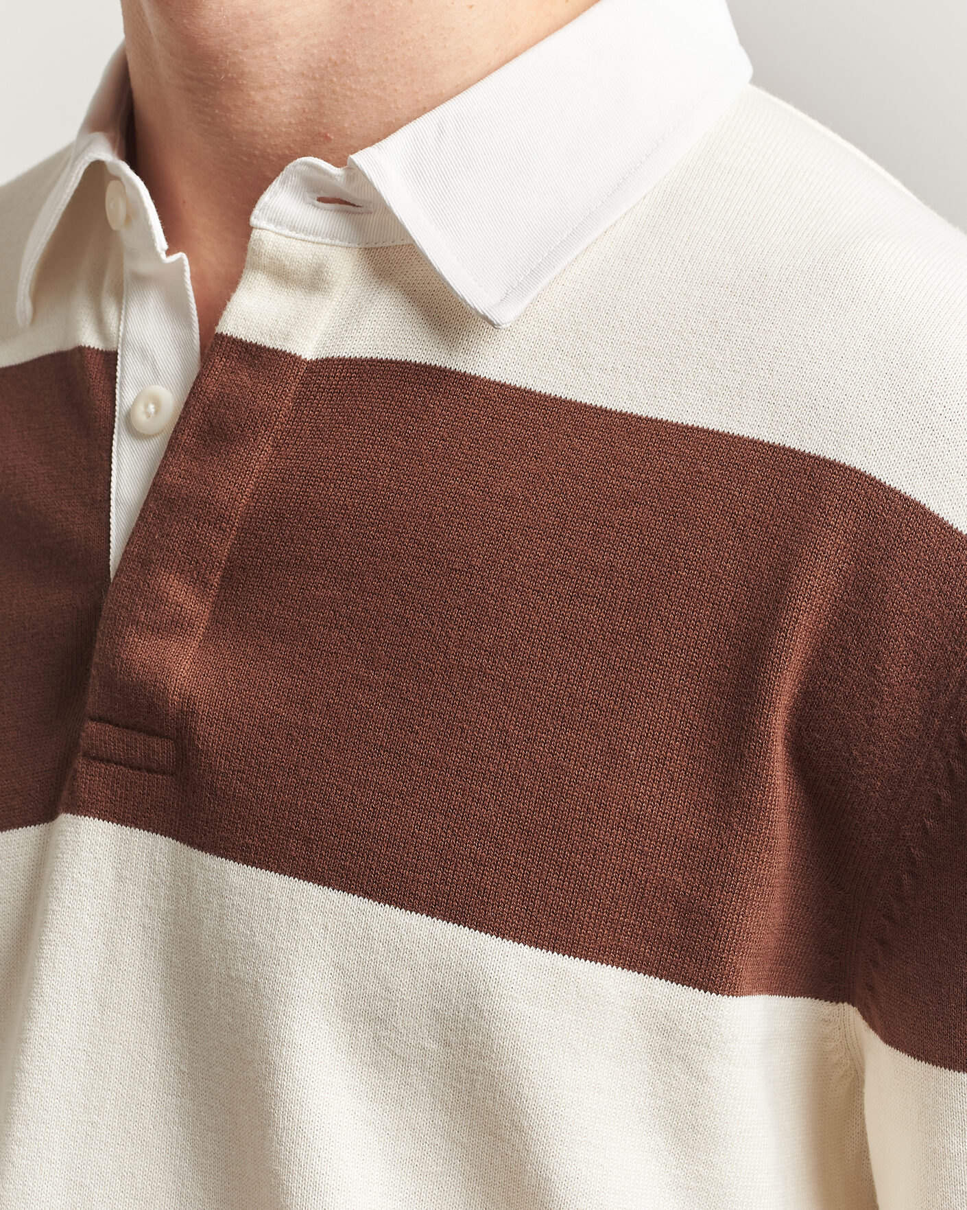 Herre | Gensere | Gant | Barstriped Knitted Rugger Cream/Brown