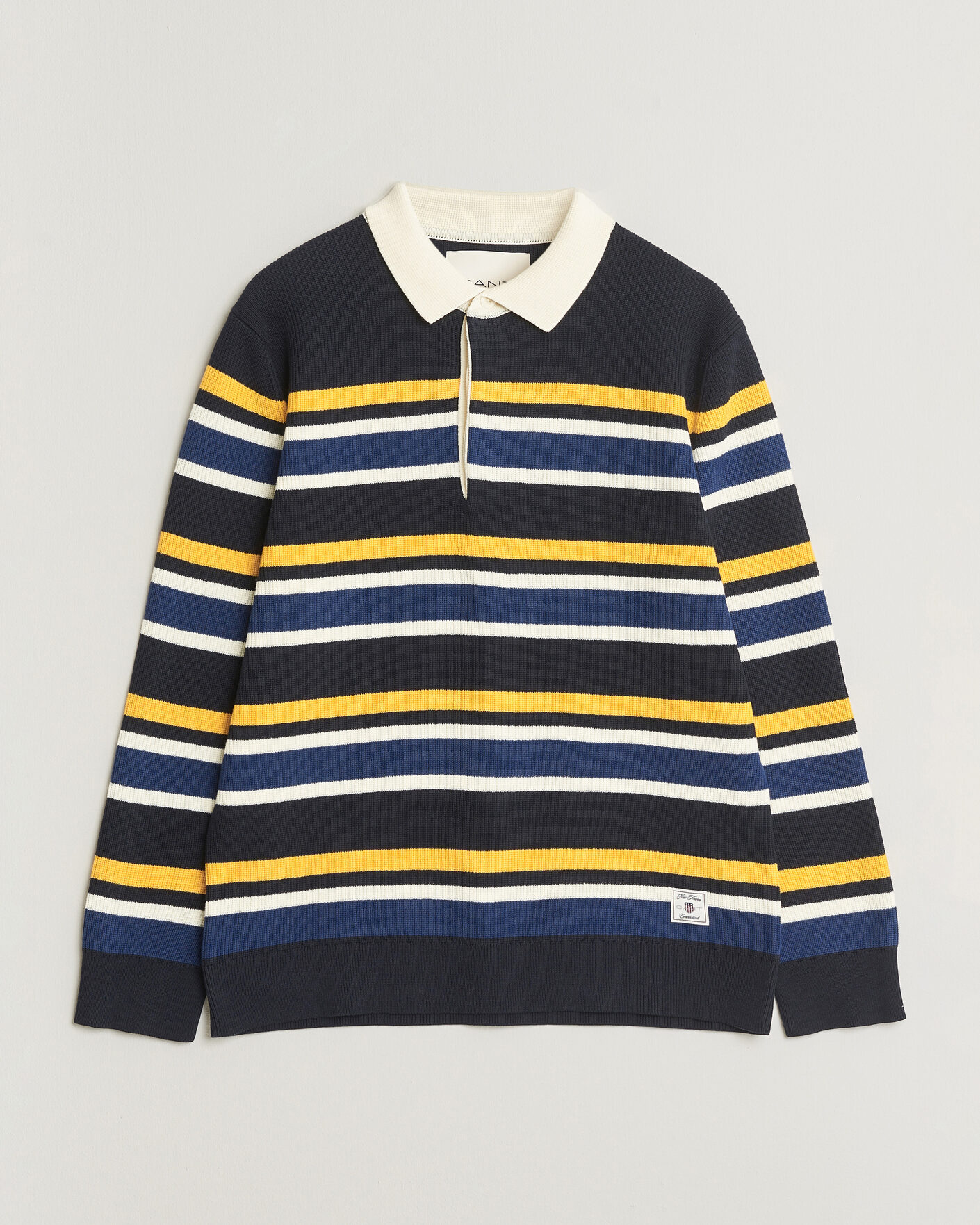 Herre | Gensere | Gant | Multisptriped Knitted Rugger Evening Blue