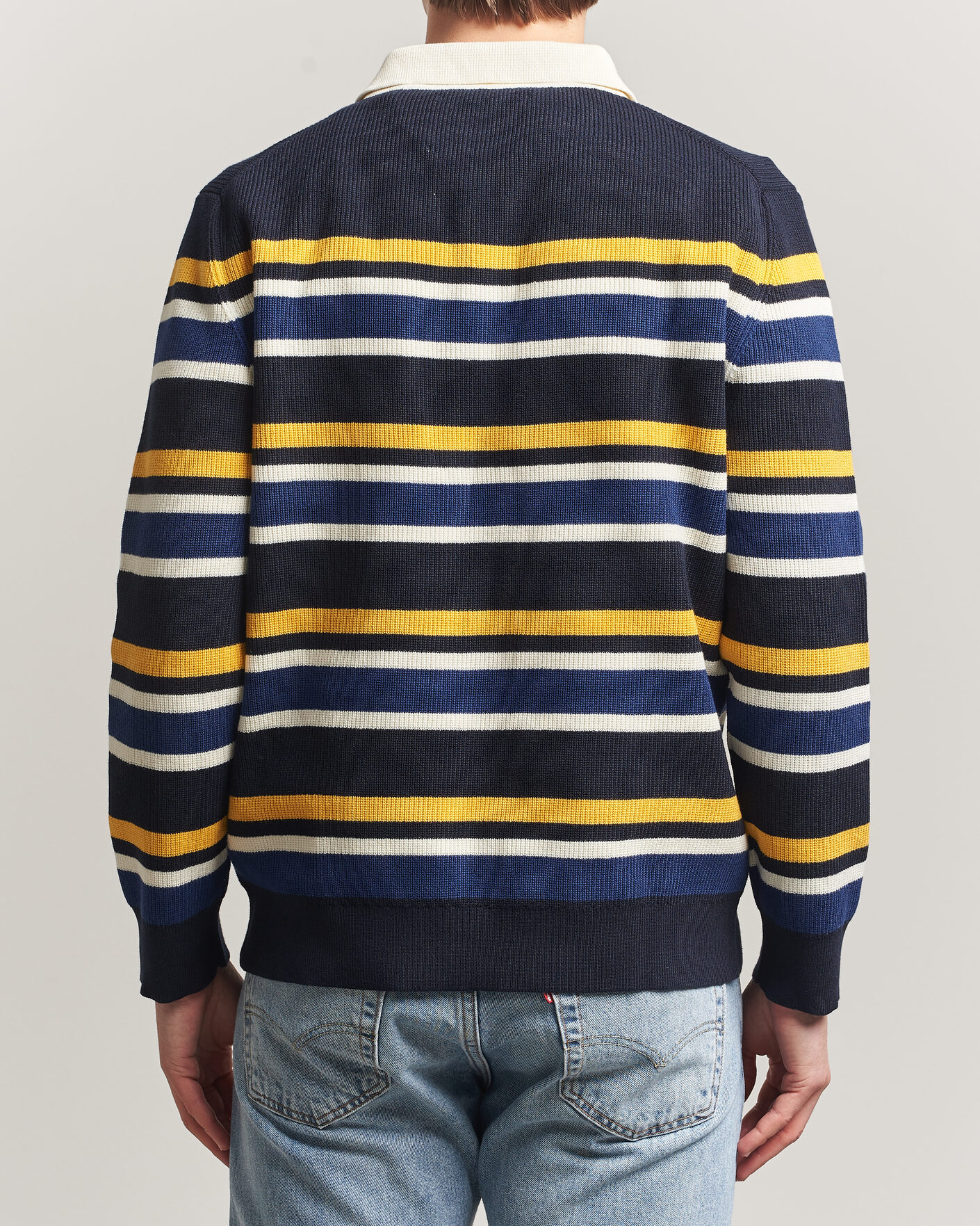 Herre | Gensere | Gant | Multisptriped Knitted Rugger Evening Blue