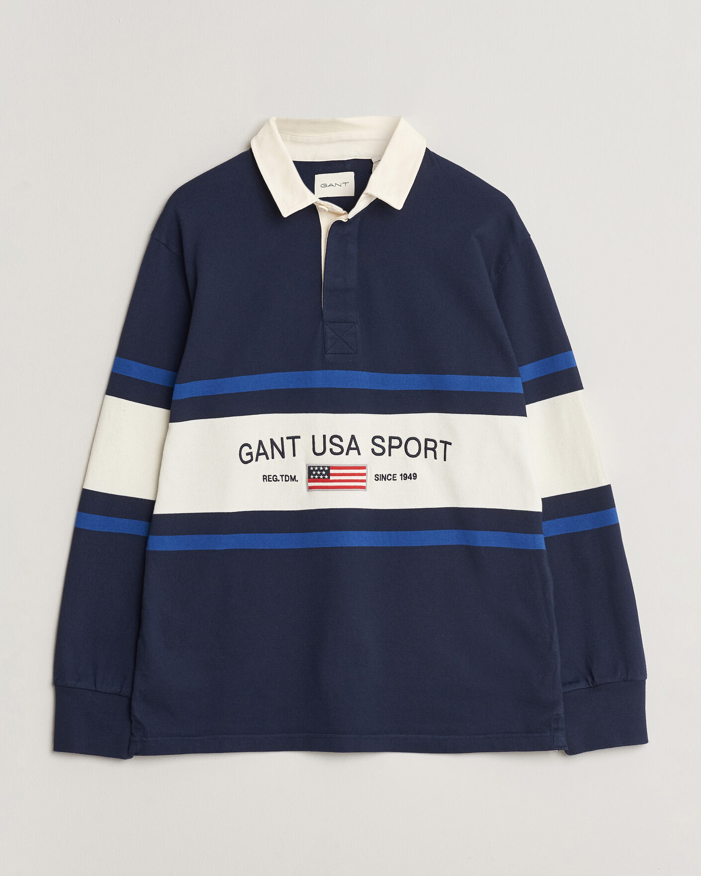 Herre | Gensere | GANT | Striped Rugger Evening Blue