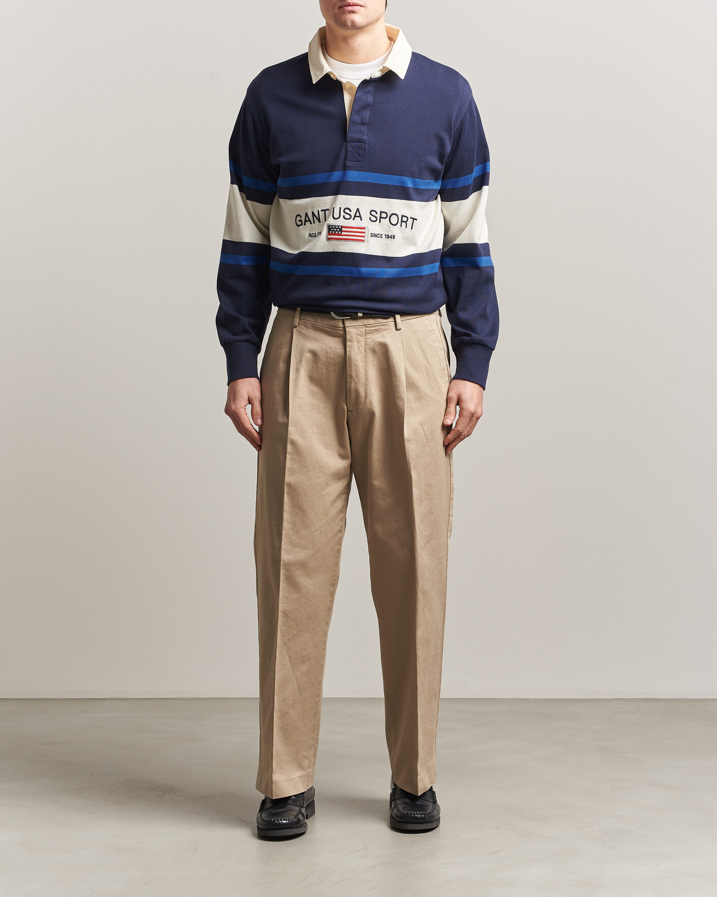 Herre | Gensere | GANT | Striped Rugger Evening Blue