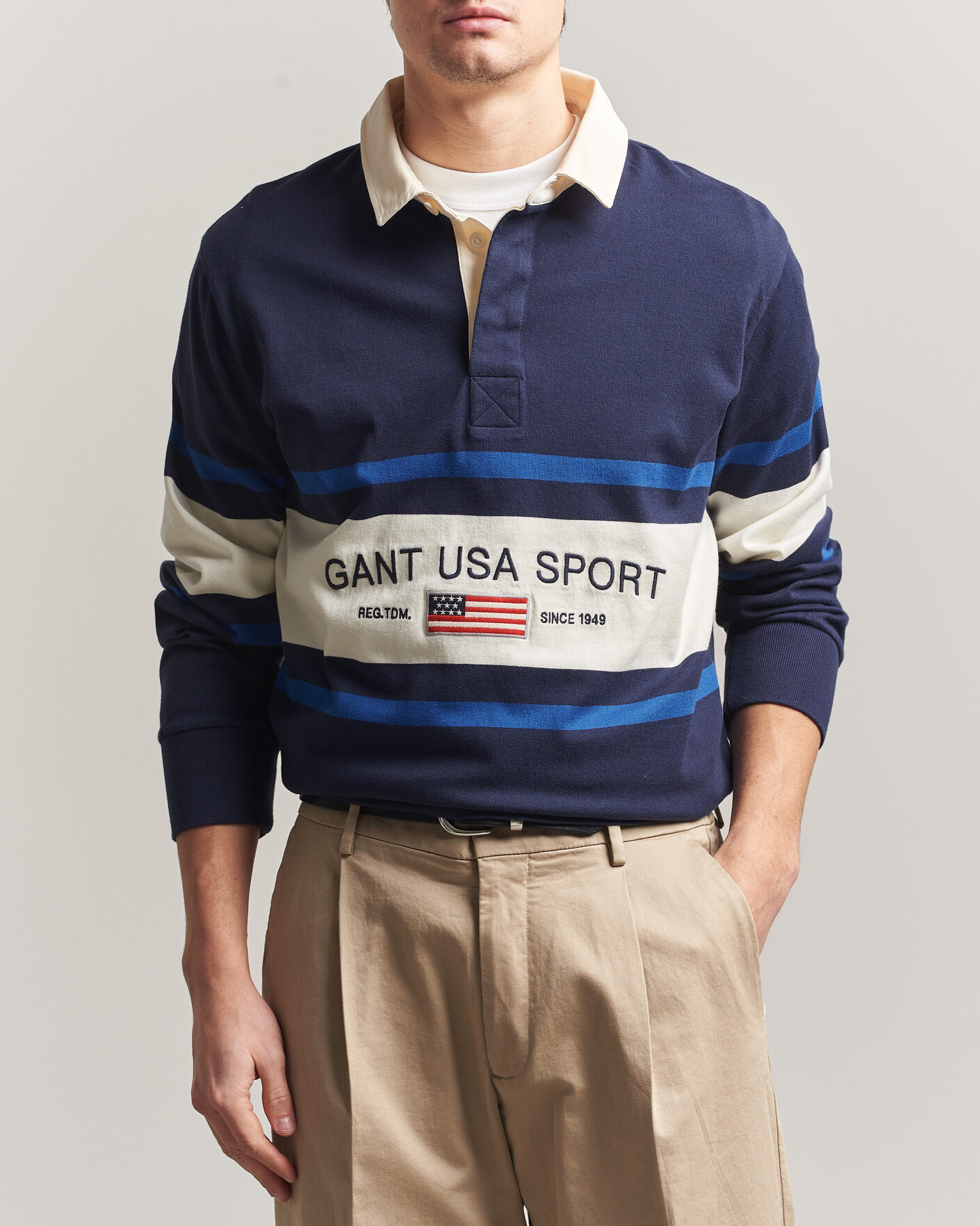 Herre | Gensere | Gant | Striped Rugger Evening Blue