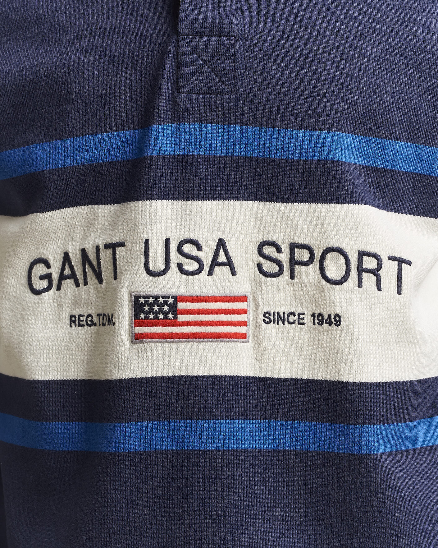Herre | Gensere | GANT | Striped Rugger Evening Blue