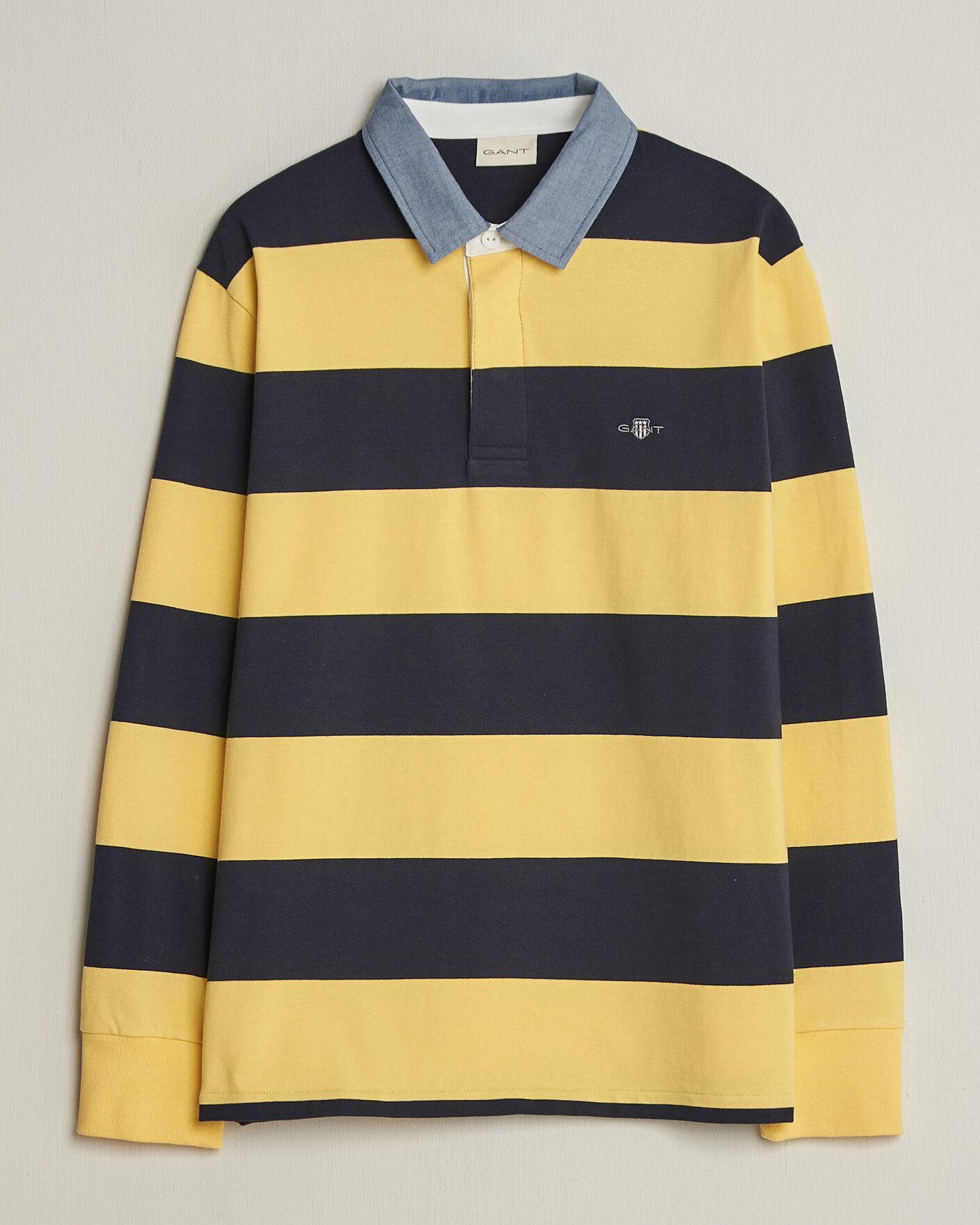 Herre | Gensere | Gant | Chambray Striped Heavy Rugger Banana Yellow