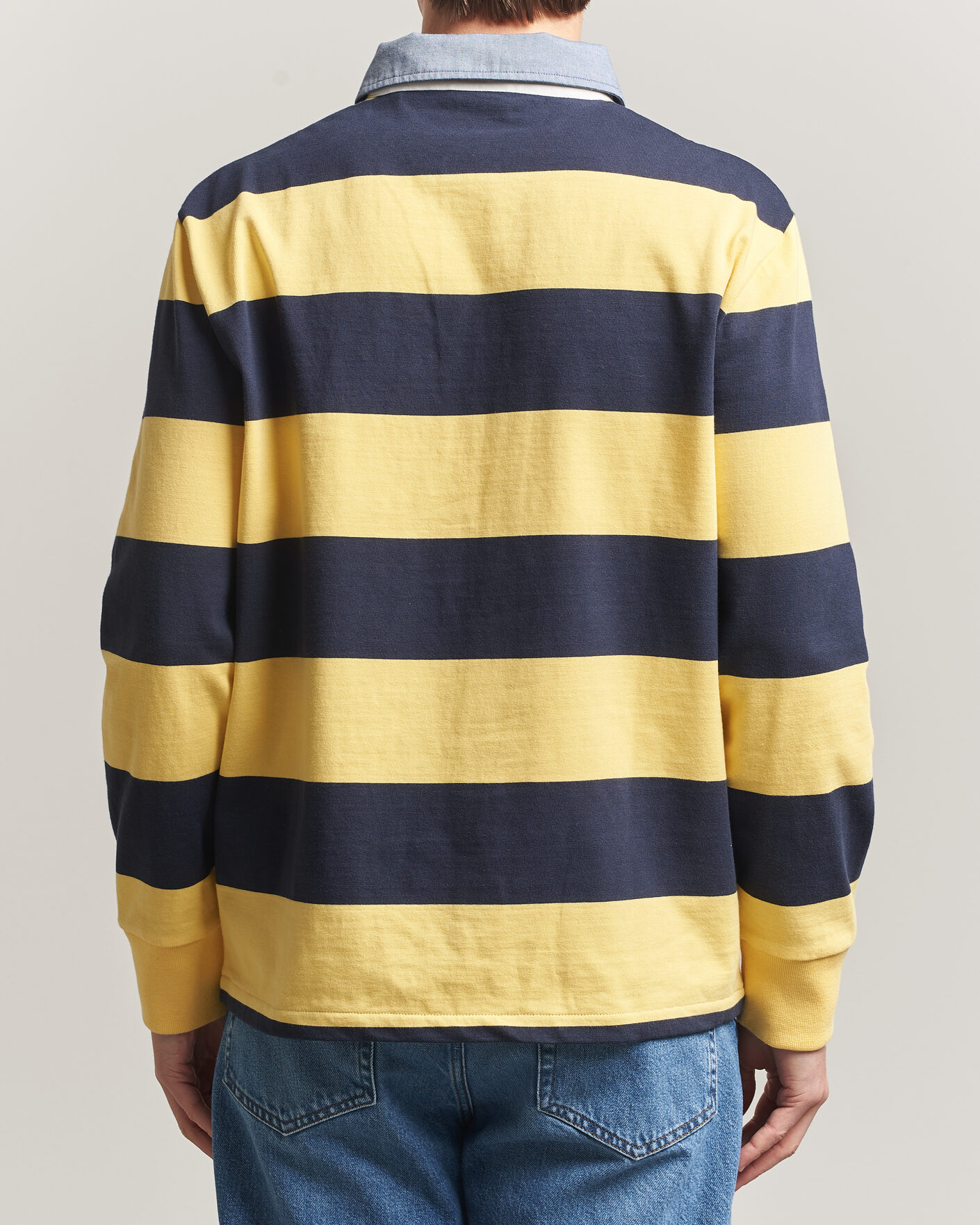 Herre | Gensere | GANT | Chambray Striped Heavy Rugger Banana Yellow