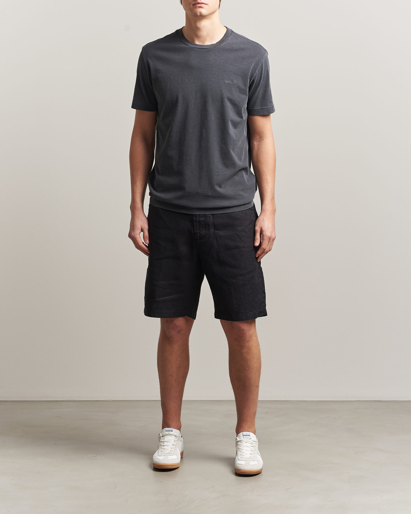 Herre | T-Shirts | Gant | Washed Slub T-Shirt Black