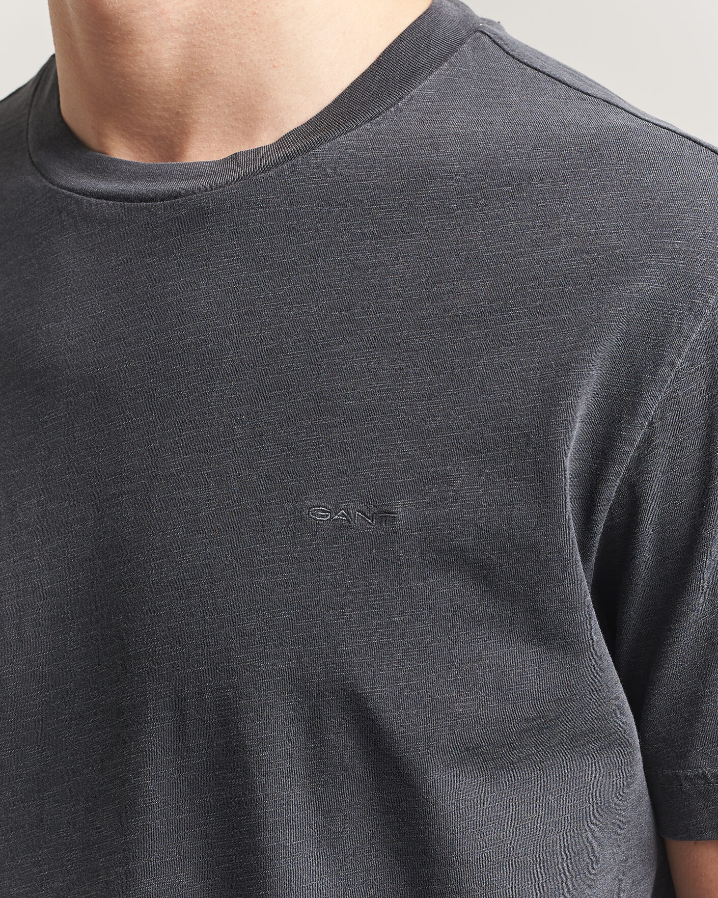 Herre | T-Shirts | Gant | Washed Slub T-Shirt Black