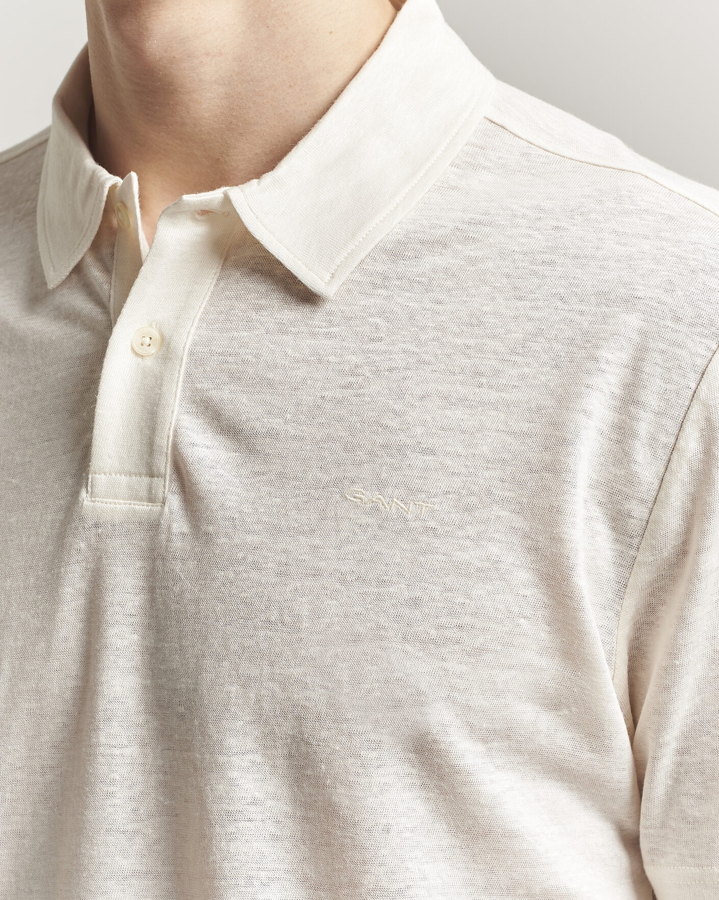 Herre | Pikéer | GANT | Linen Polo Creamed White