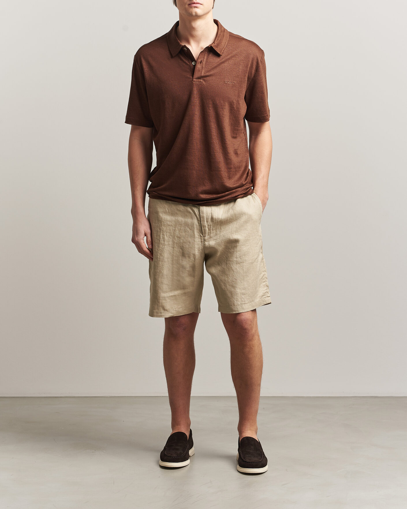 Herre | Pikéer | GANT | Linen Polo Mahogany Brown