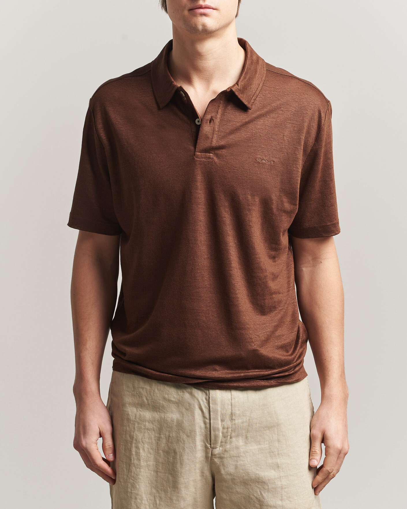 Herre | Pikéer | Gant | Linen Polo Mahogany Brown