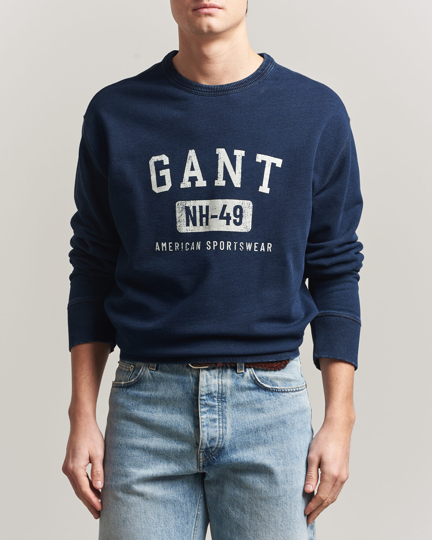 Herre | Gensere | Gant | Indigo Graphic Sweatshirt Dark Blue
