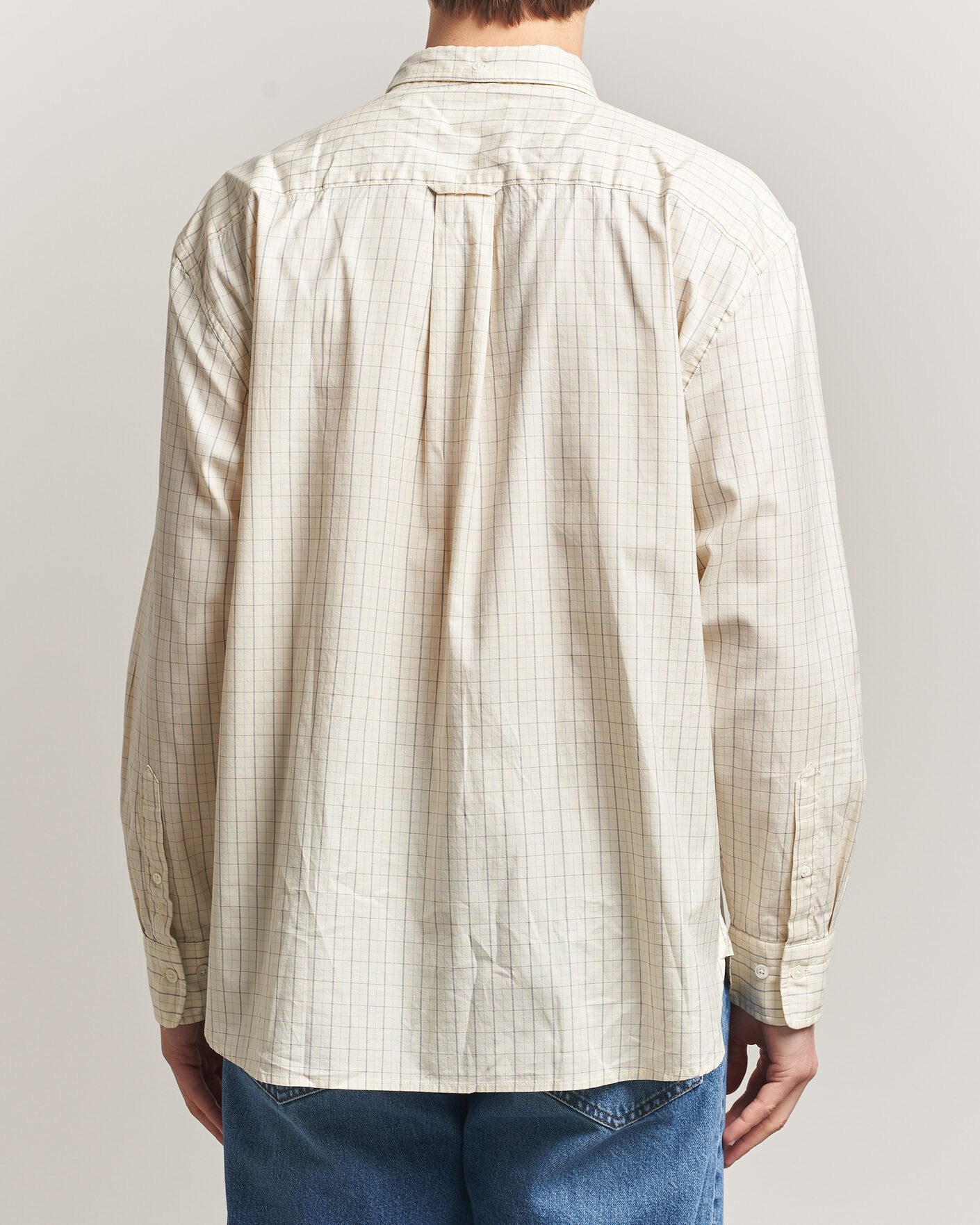 Herre | Skjorter | GANT | Relaxed Fit Dreamy Oxford Checked Shirt Creamed White