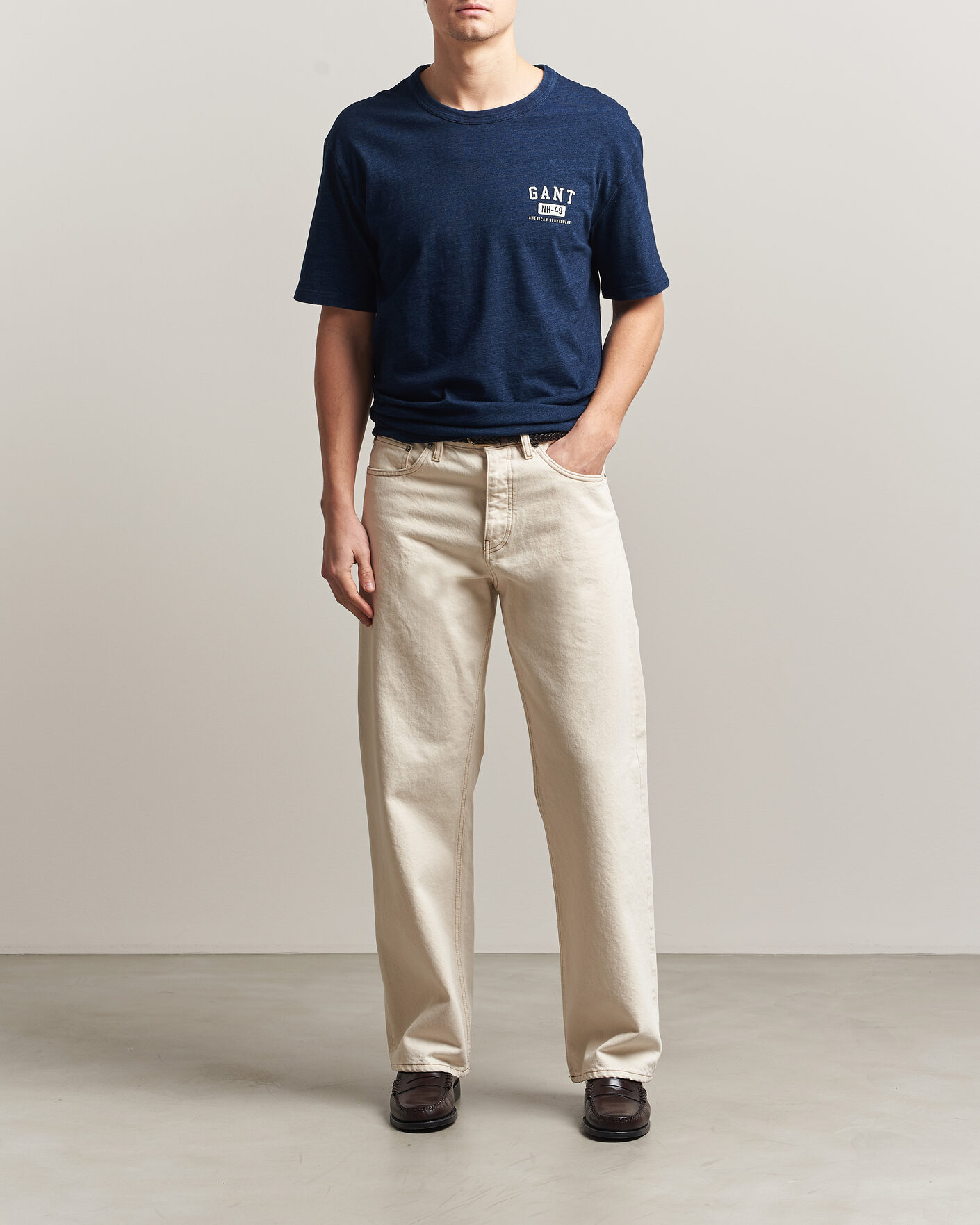 Herre | T-Shirts | GANT | Indigo Graphic T-Shirt Dark Blue