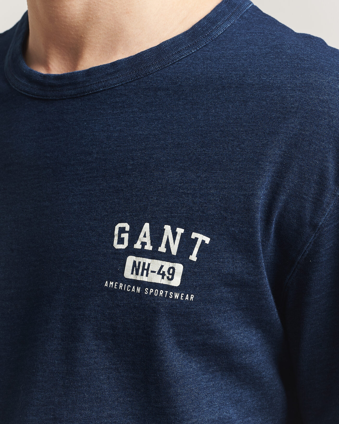 Herre | T-Shirts | Gant | Indigo Graphic T-Shirt Dark Blue