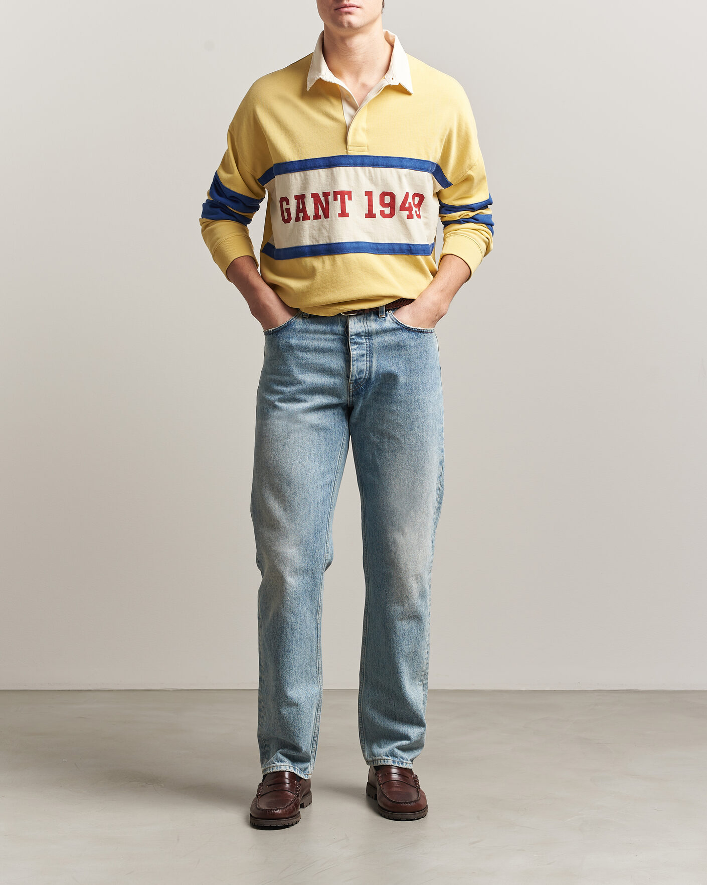 Herre | Gensere | Gant | Heavy Rugger Light Mustard Yellow