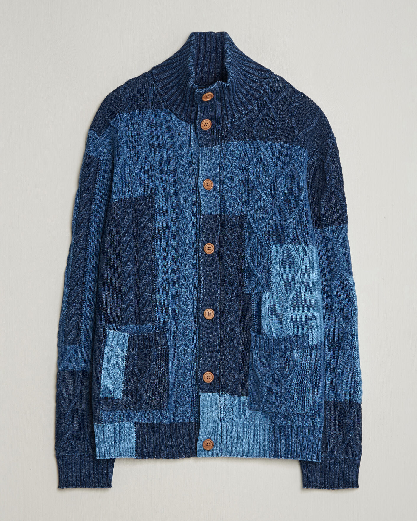 Herre | Gensere | Gant | Indigo Cotton Cable Cardigan Rich Navy