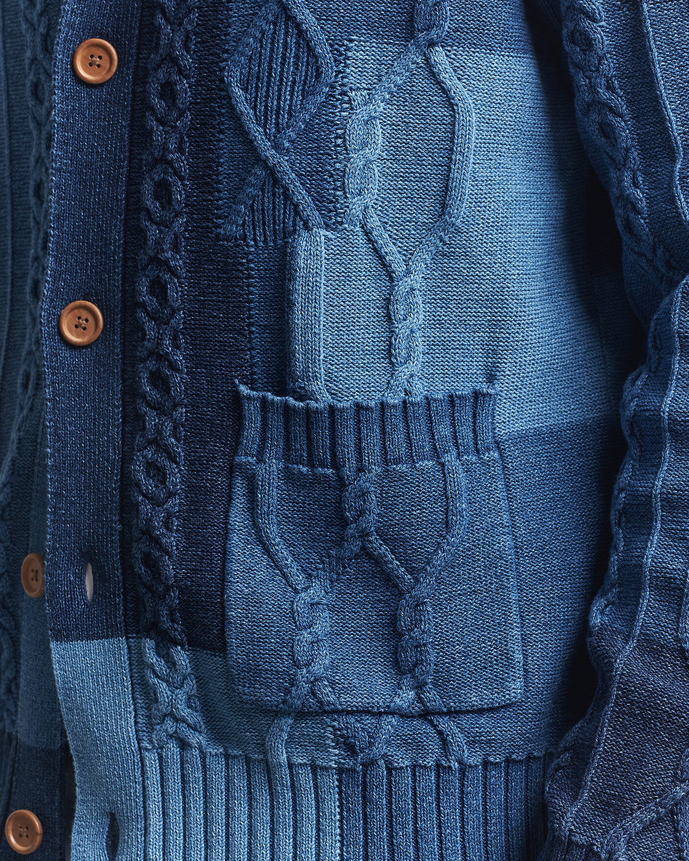 Herre | Gensere | Gant | Indigo Cotton Cable Cardigan Rich Navy