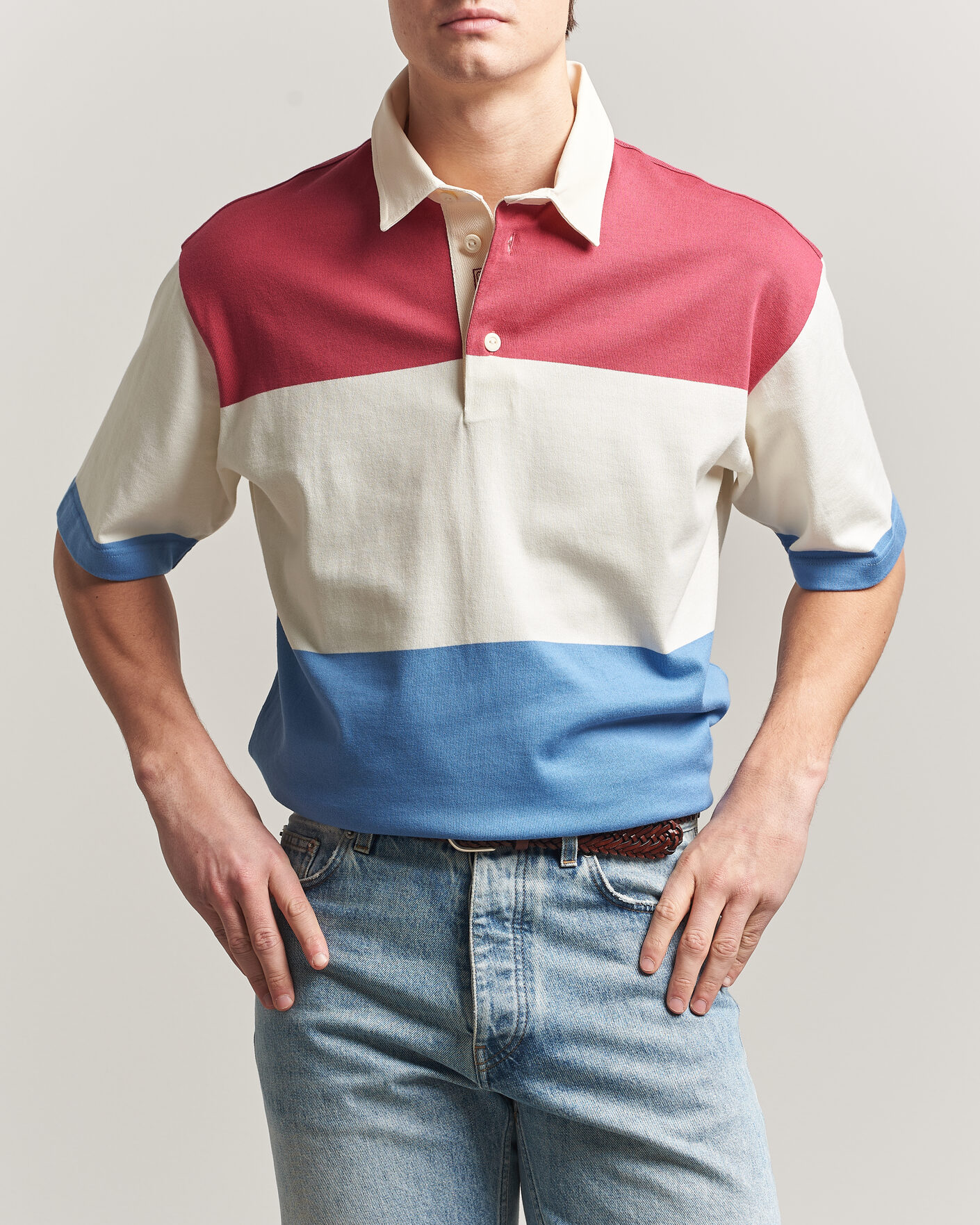 Herre | Pikéer | Gant | Striped Short Sleeve Rugger Multi