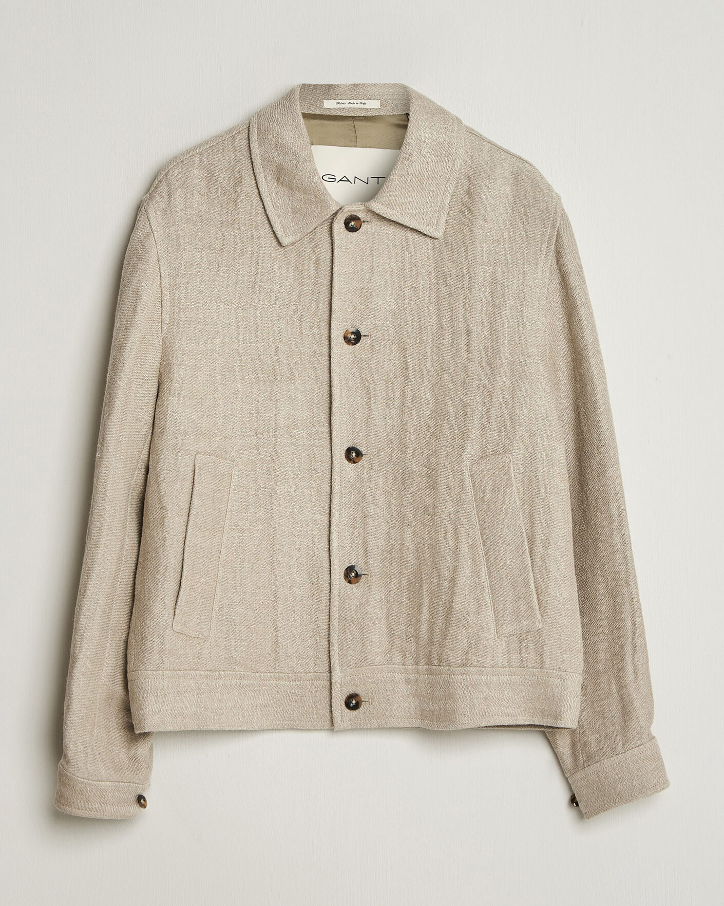 Herre | Jakker | GANT | Washed Linen Jacket Light Taupe