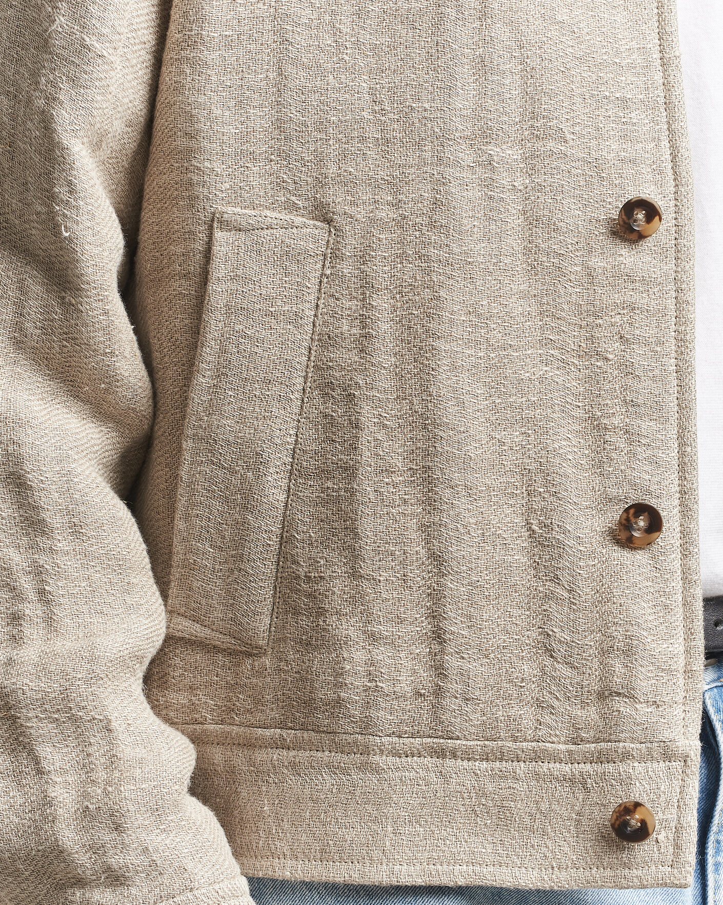 Herre | Jakker | Gant | Washed Linen Jacket Light Taupe