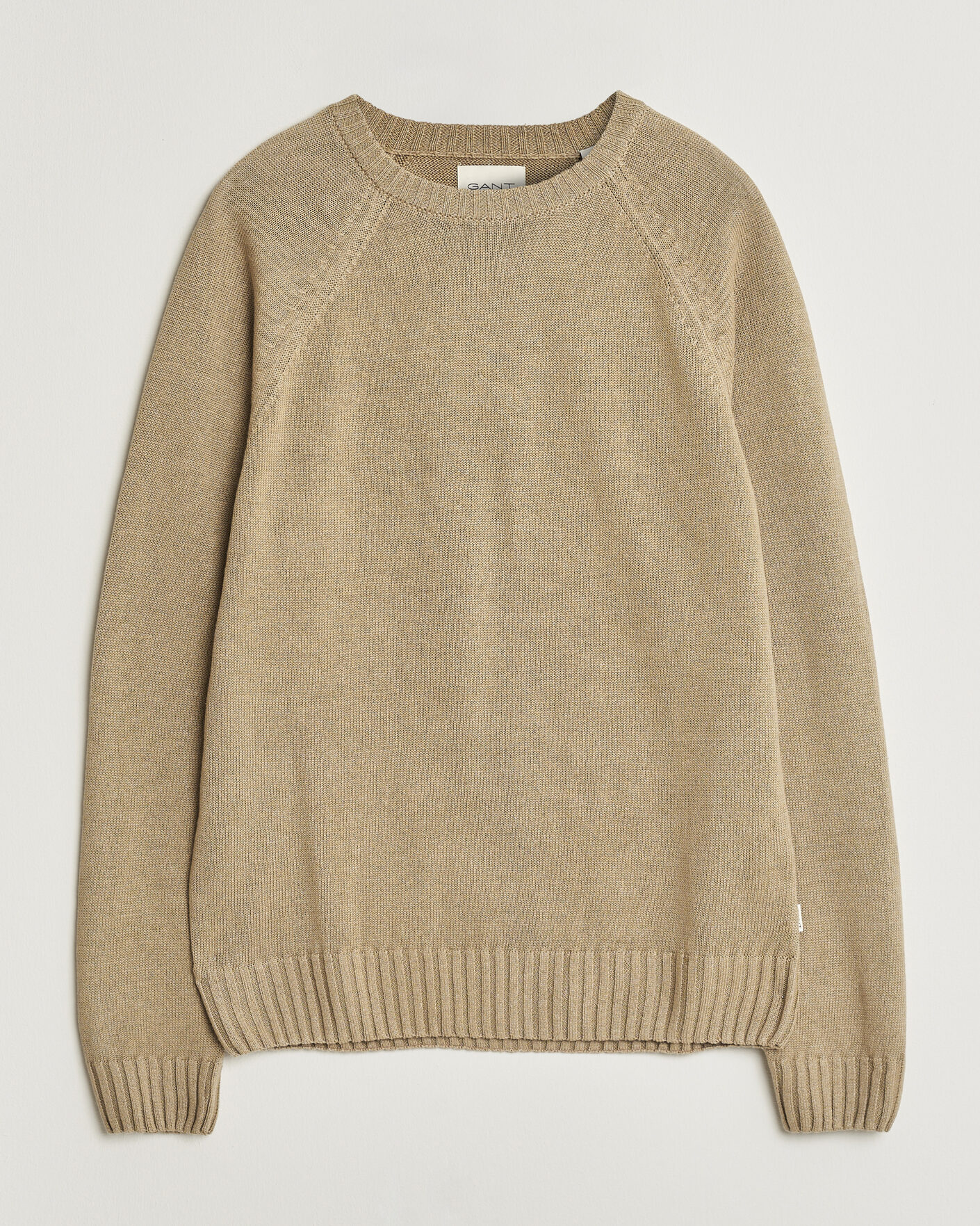Herre | Gensere | Gant | Linen/Cotton Crew Neck Sweater Dark Khaki