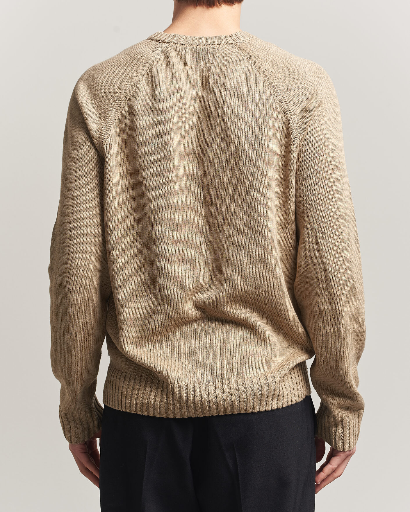 Herre | Gensere | Gant | Linen/Cotton Crew Neck Sweater Dark Khaki
