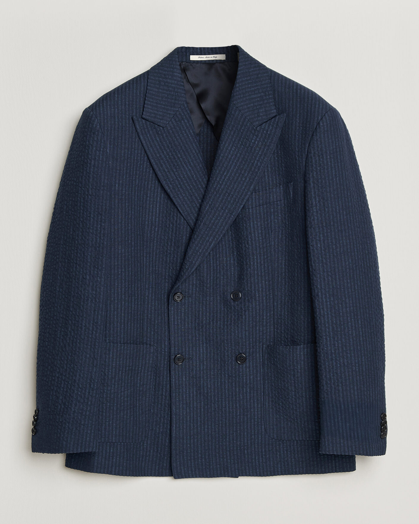 Herre | Dressjakker | Gant | Linen Indigo Seersucker Blazer Bid Blue