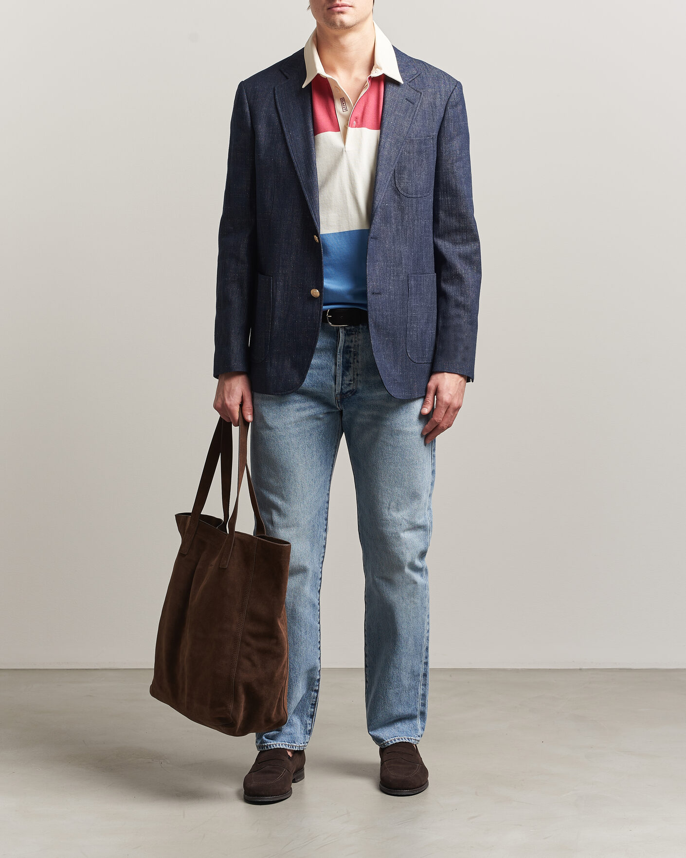 Herre | Dressjakker | GANT | Cotton Indigo Club Blazer Dark Blue Raw