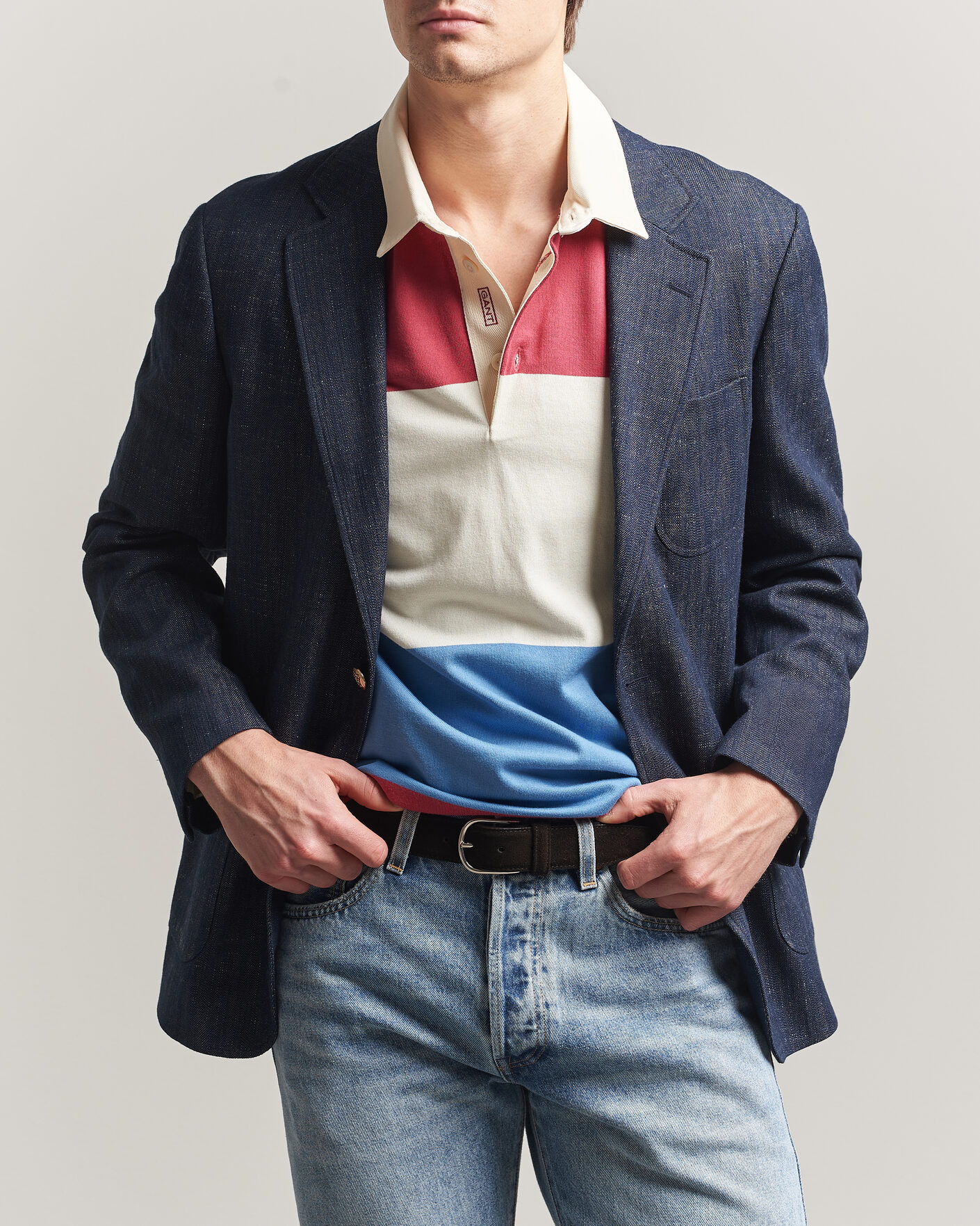Herre | Dressjakker | Gant | Cotton Indigo Club Blazer Dark Blue Raw