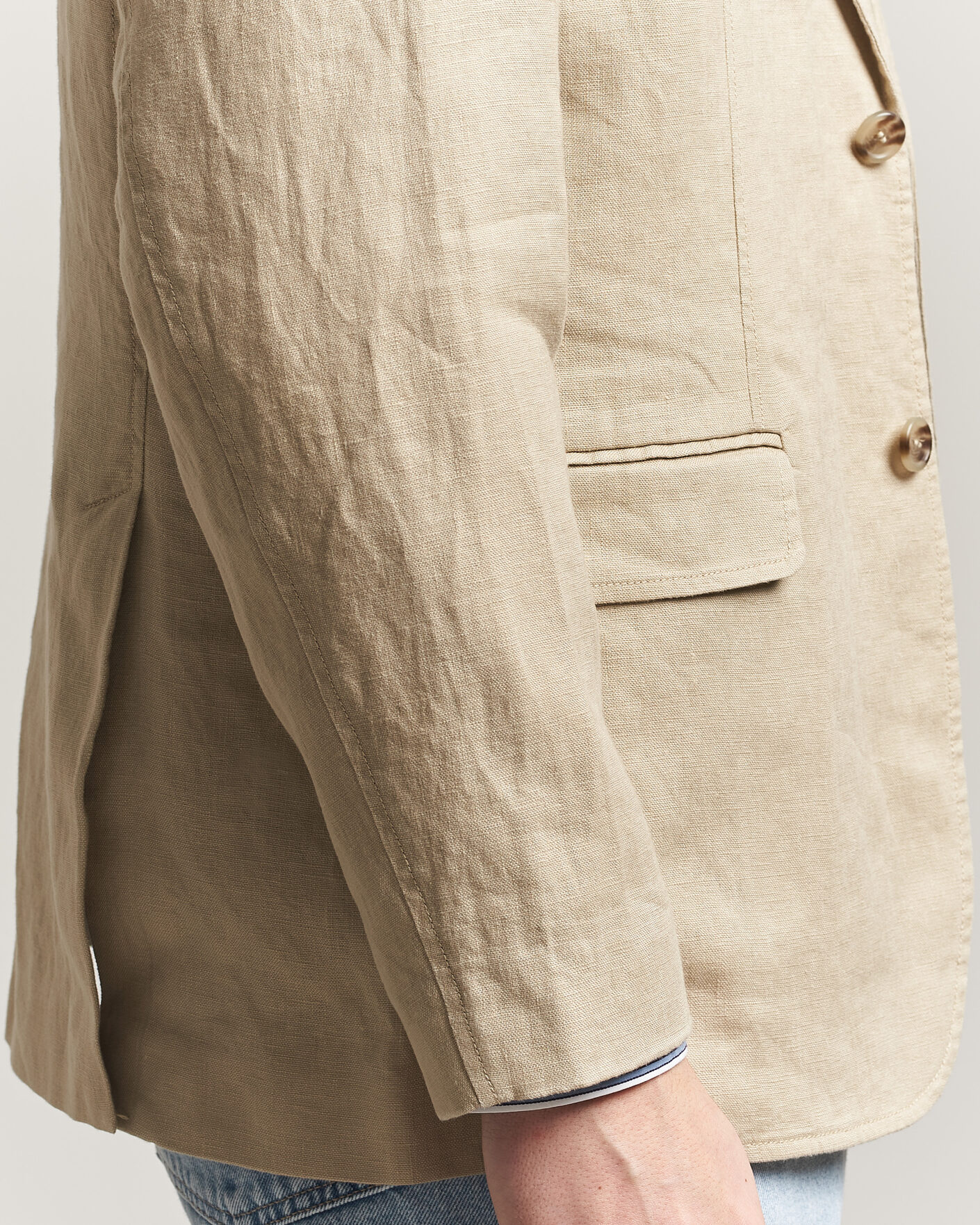 Herre | Dressjakker | Gant | Garment Dyed Linen Blazer Oat Beige