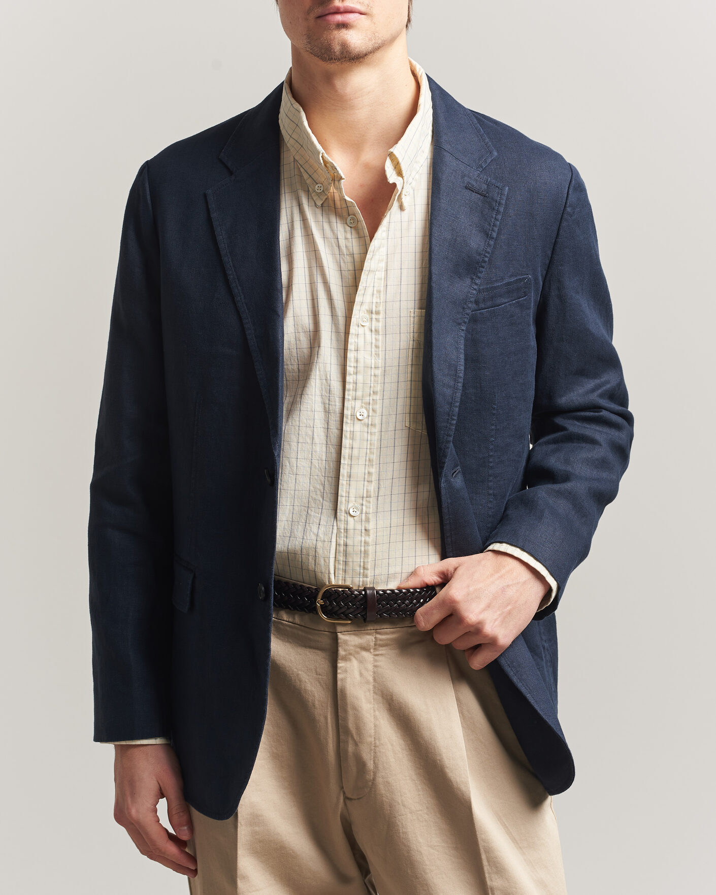 Herre | Dressjakker | GANT | Garment Dyed Linen Blazer Evening Blue