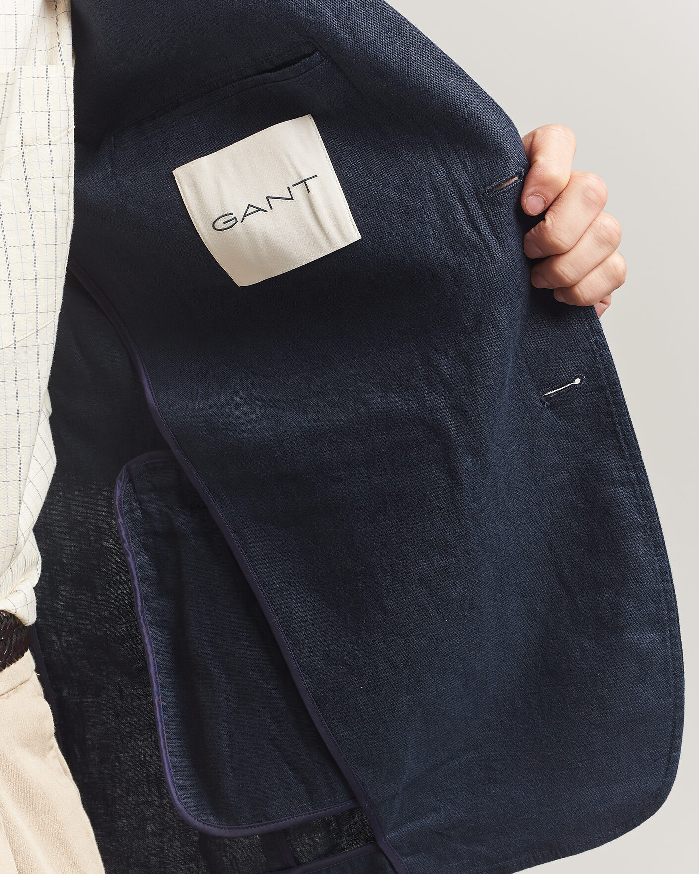 Herre | Dressjakker | Gant | Garment Dyed Linen Blazer Evening Blue