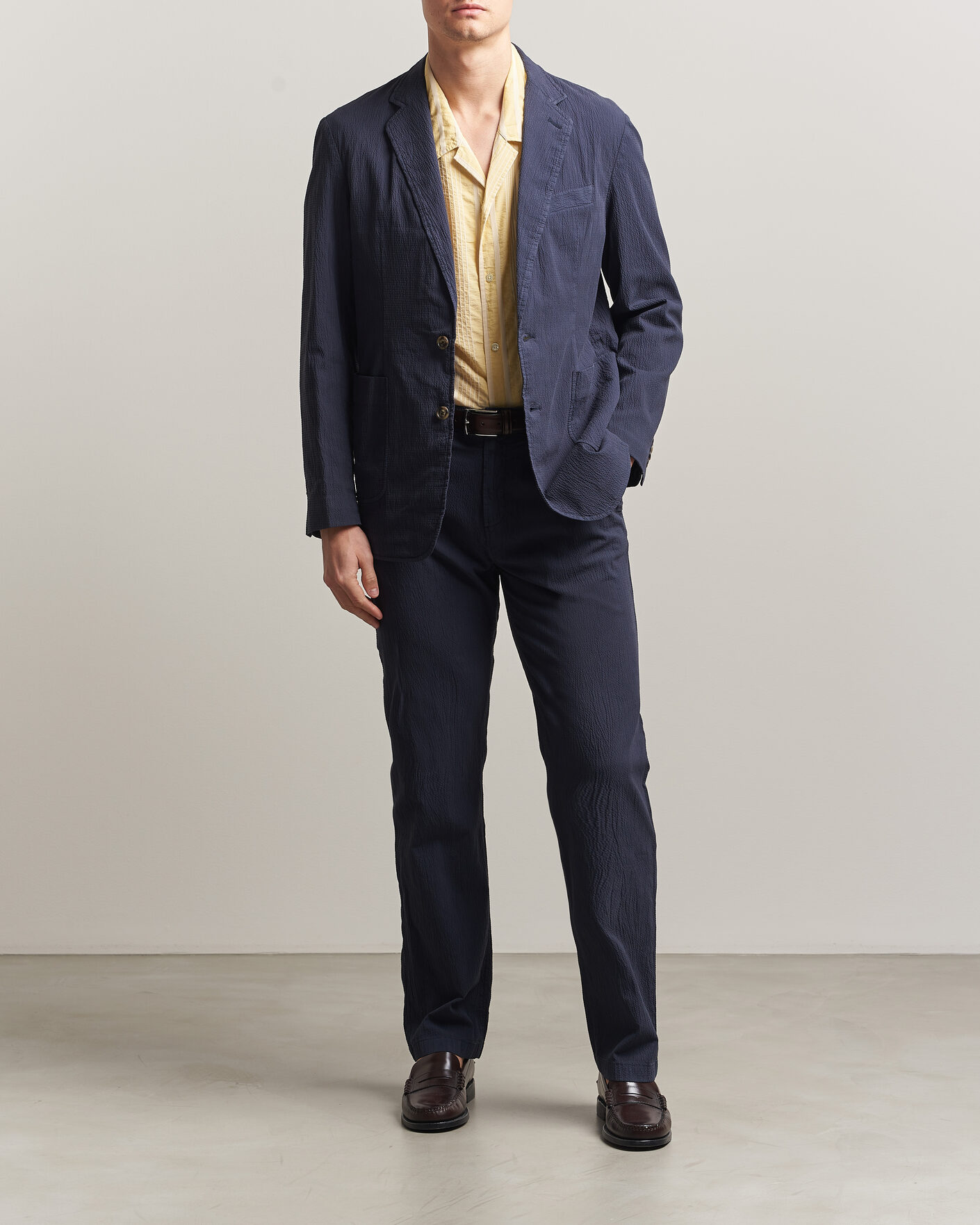 Herre | Dressjakker | Gant | Garment Dyed Seersucker Blazer Evening Blue