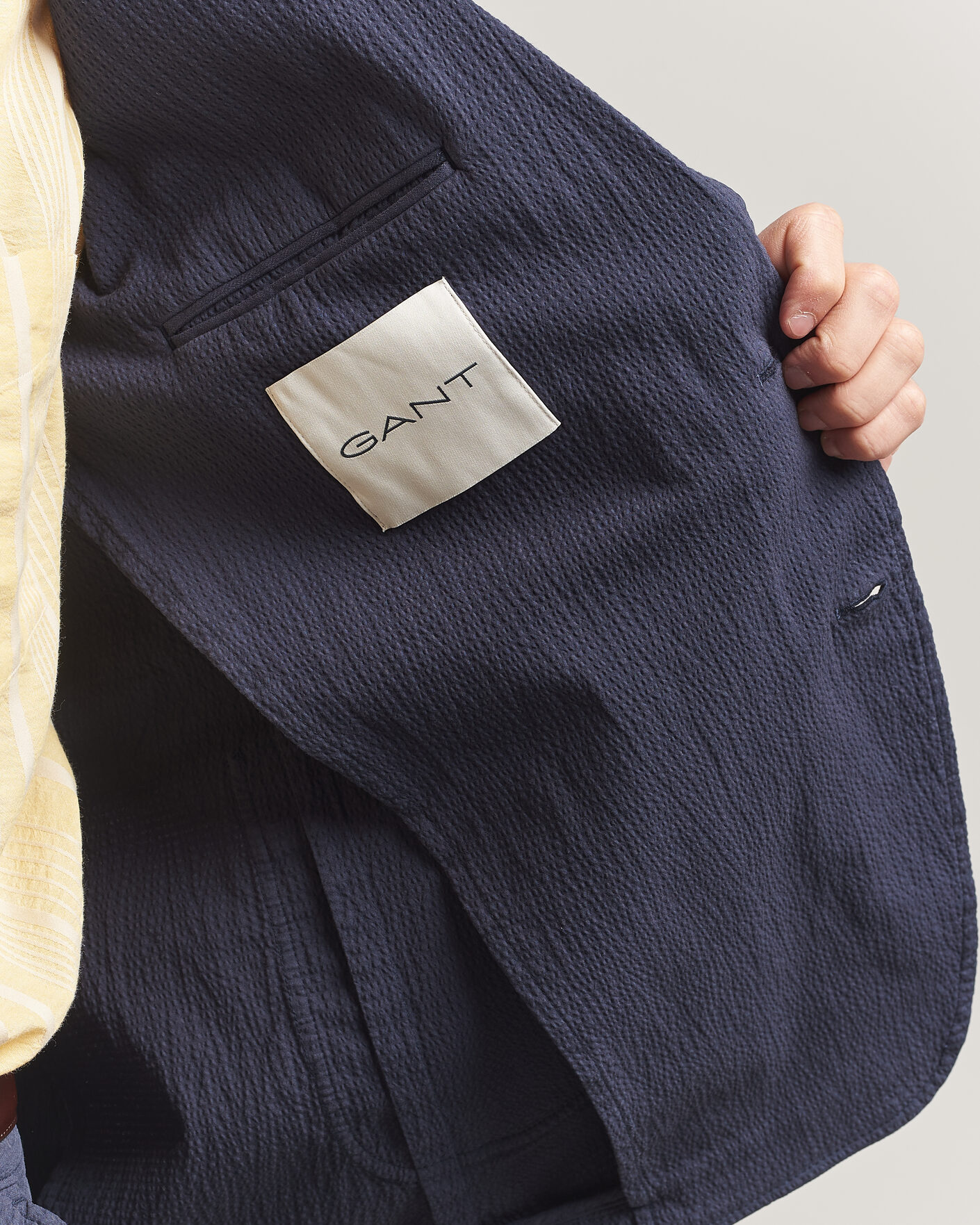 Herre | Dressjakker | Gant | Garment Dyed Seersucker Blazer Evening Blue
