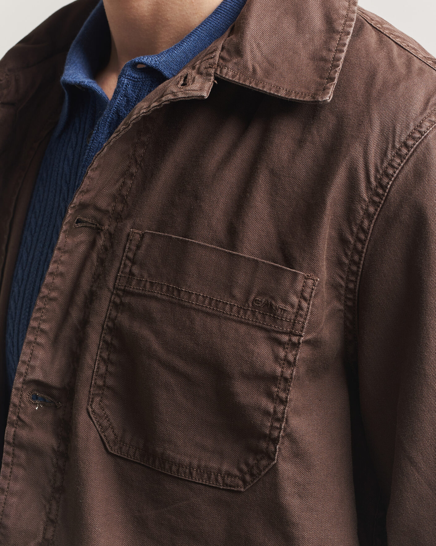 Herre | Skjorter | GANT | Regular Fit Cotton/Linen Overshirt Rich Brown