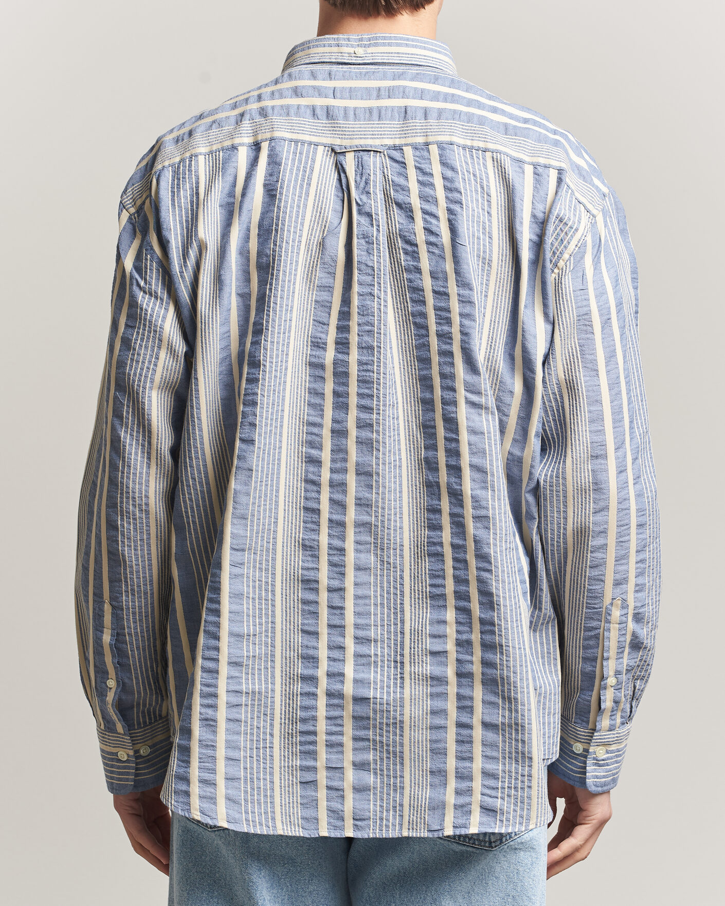 Herre | Skjorter | Gant | Relaxed Fit Seersucker Striped Shirt Vintage Blue