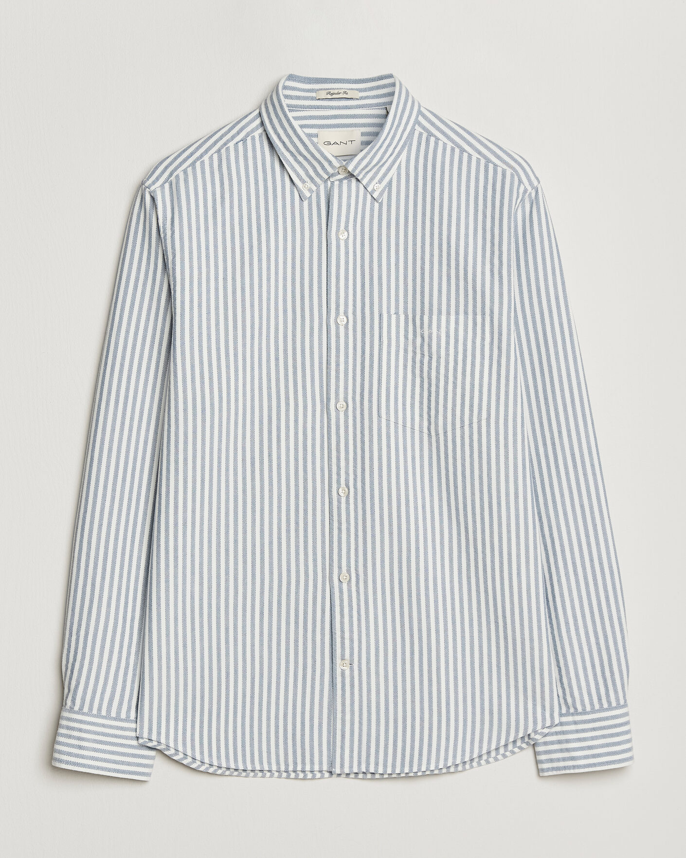 Herre | Skjorter | GANT | Regular Fit Textured Striped Shirt Vintage Blue