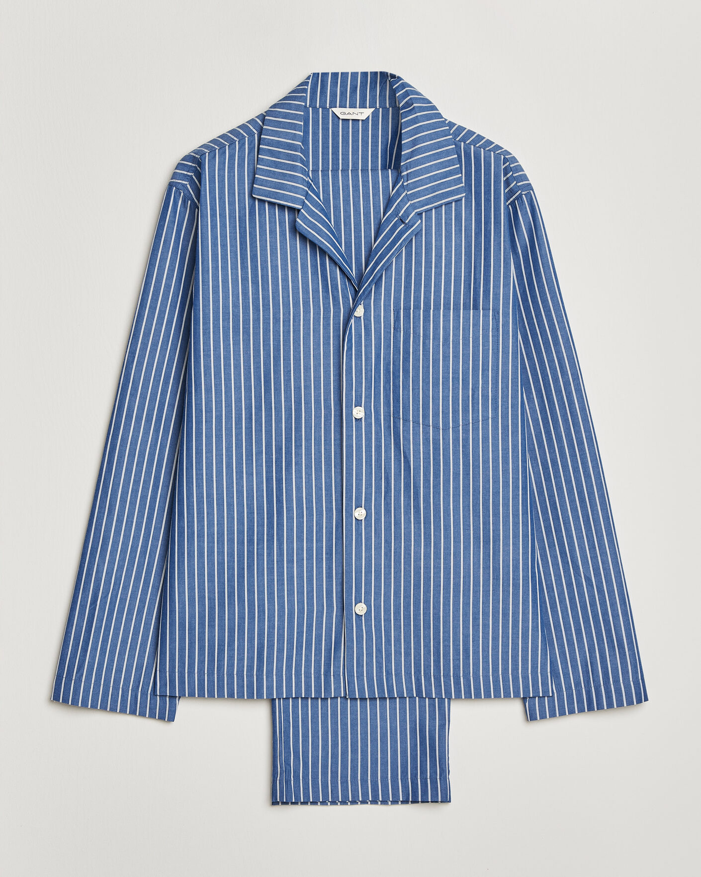 Herre | Pyjamaser og badekåper | Gant | Striped Poplin Pyjama Set Deep Cobalt
